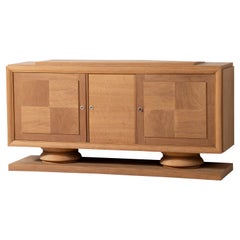 Brutalist Oak Sideboard, France, 1940s