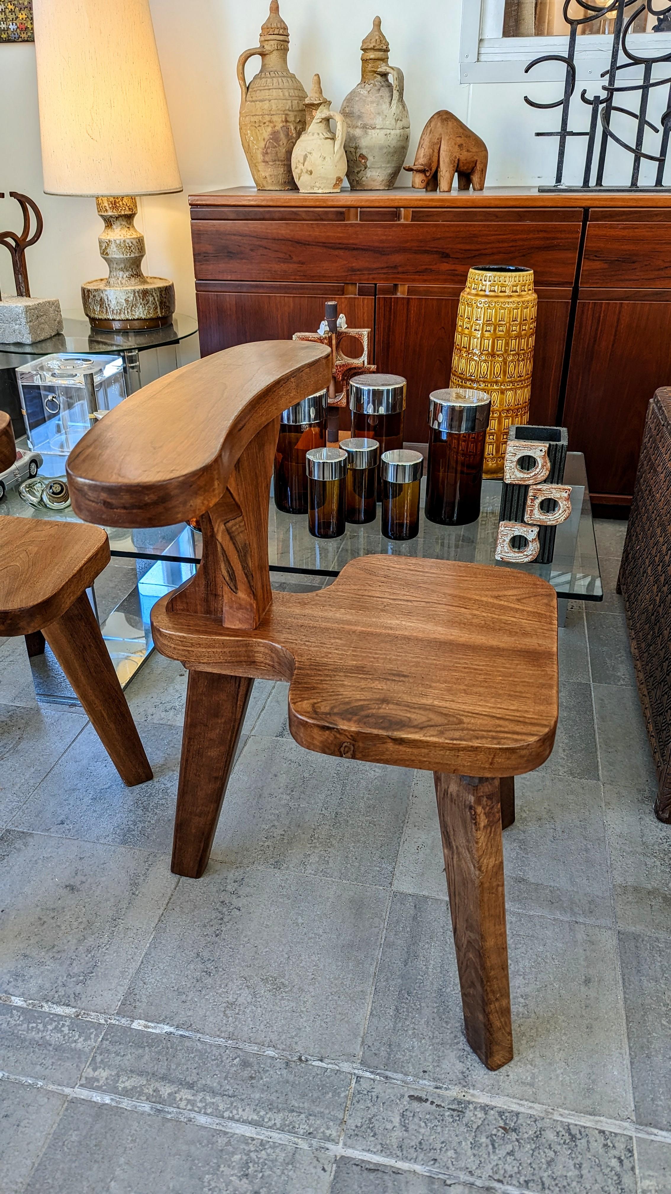 Brutalist Oak Smoking Chairs, 1960s For Sale 8