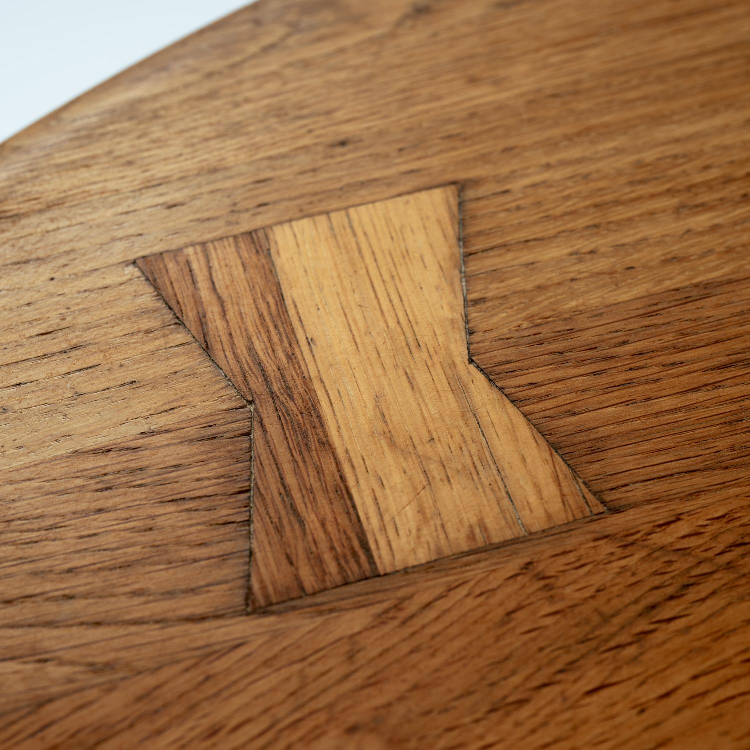 Brutalist oak wooden dining table by de Puydt, Belgium 1970s en vente 4