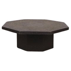 Brutalist Octagon Faux Lava Stone Coffee Table