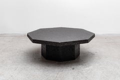 Brutalist Octagonal Faux Lava Stone Coffee Table