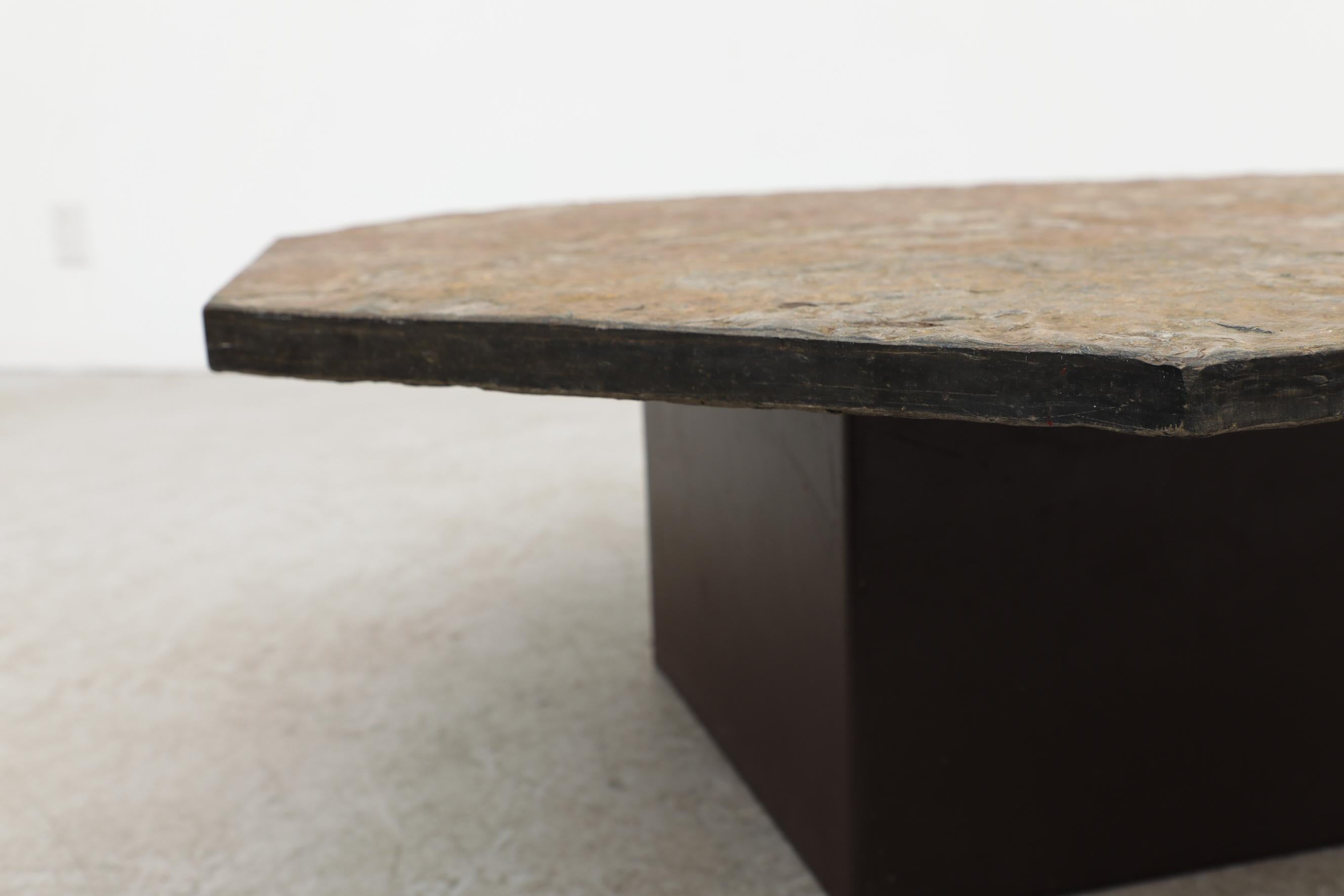 Brutalist Octagonal Stone Coffee Table 5