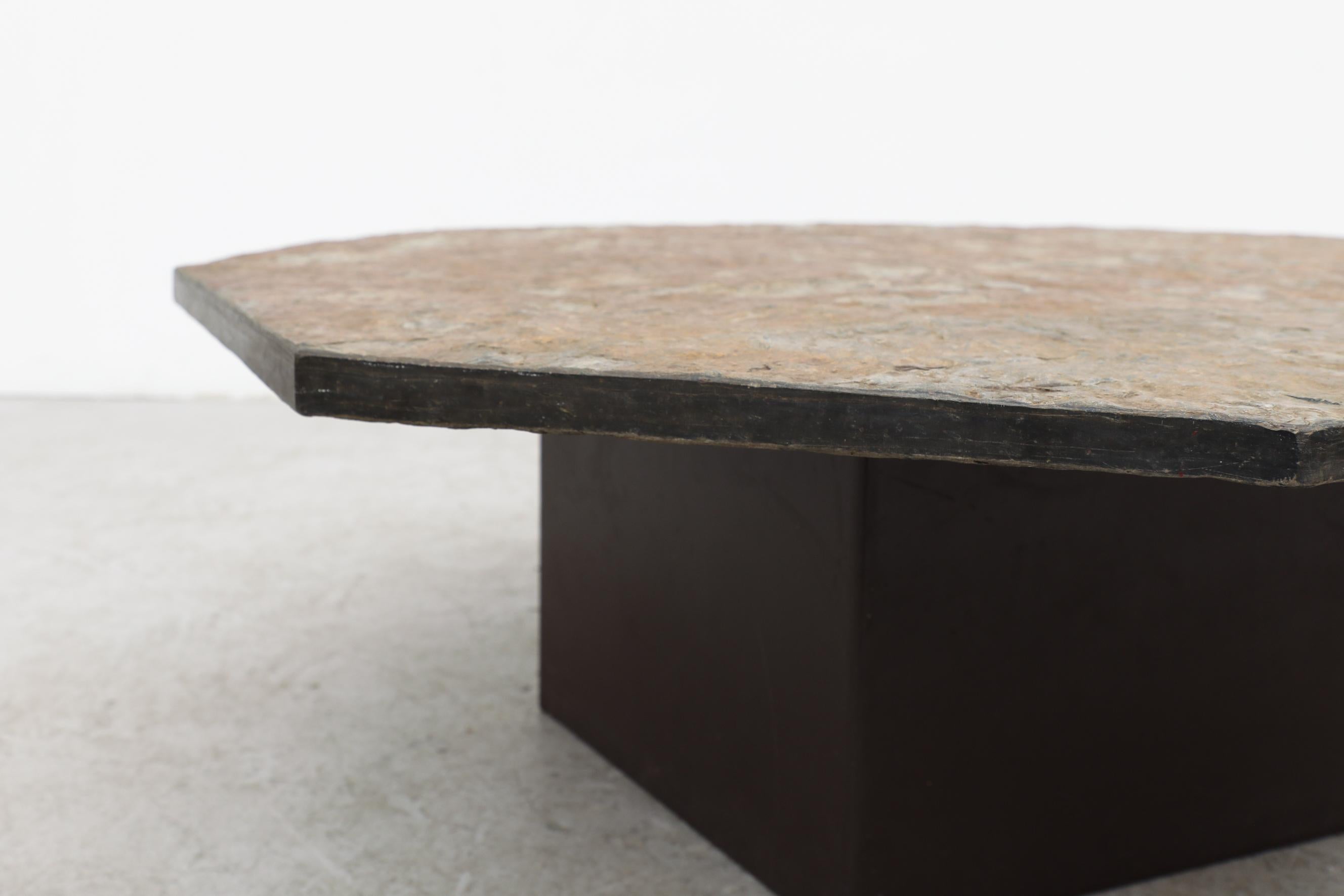 Brutalist Octagonal Stone Coffee Table 7