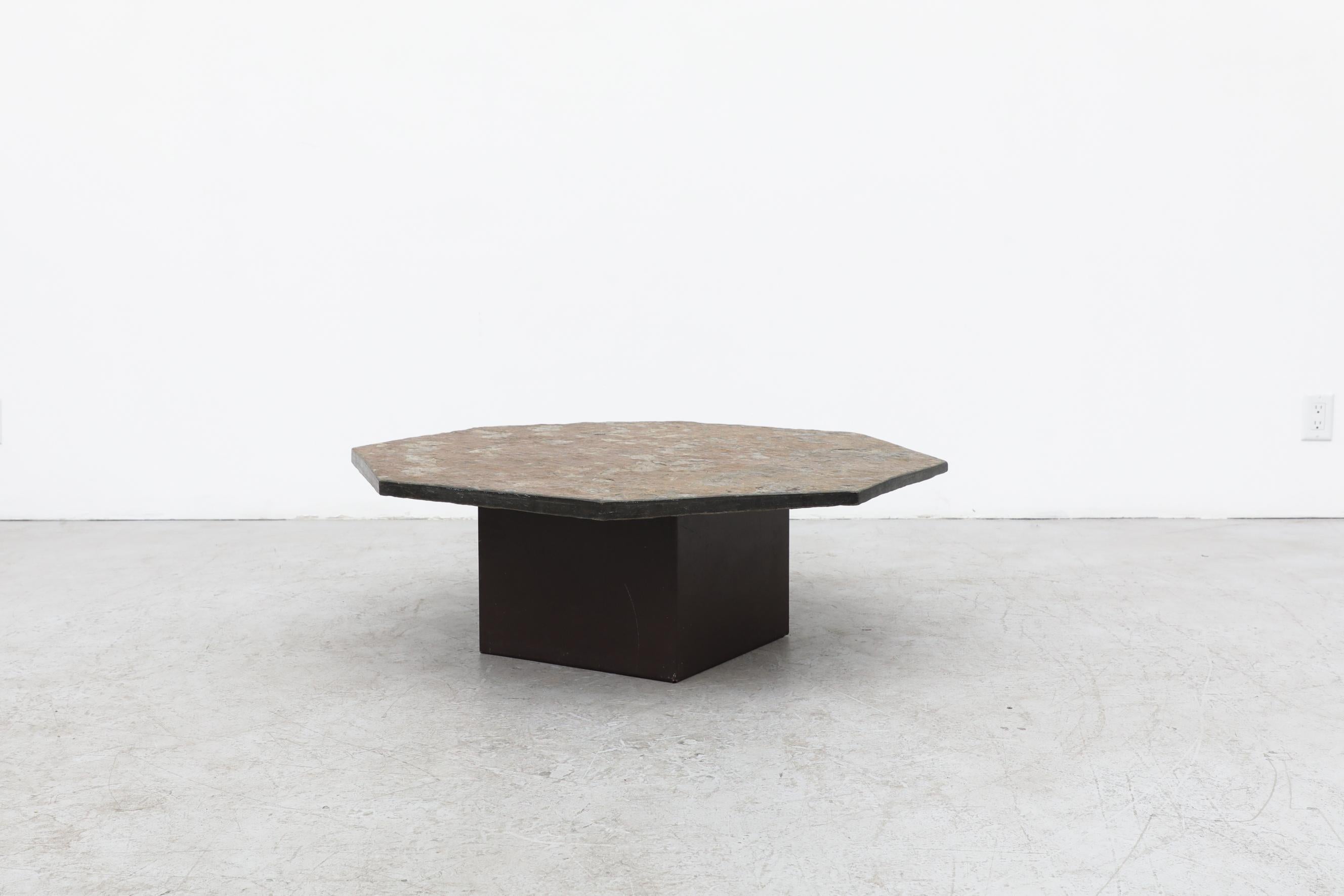 Dutch Brutalist Octagonal Stone Coffee Table