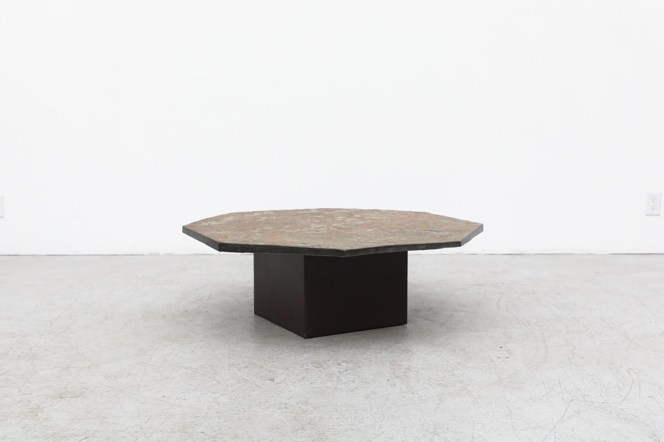 Brutalist Octagonal Stone Coffee Table In Good Condition In Los Angeles, CA