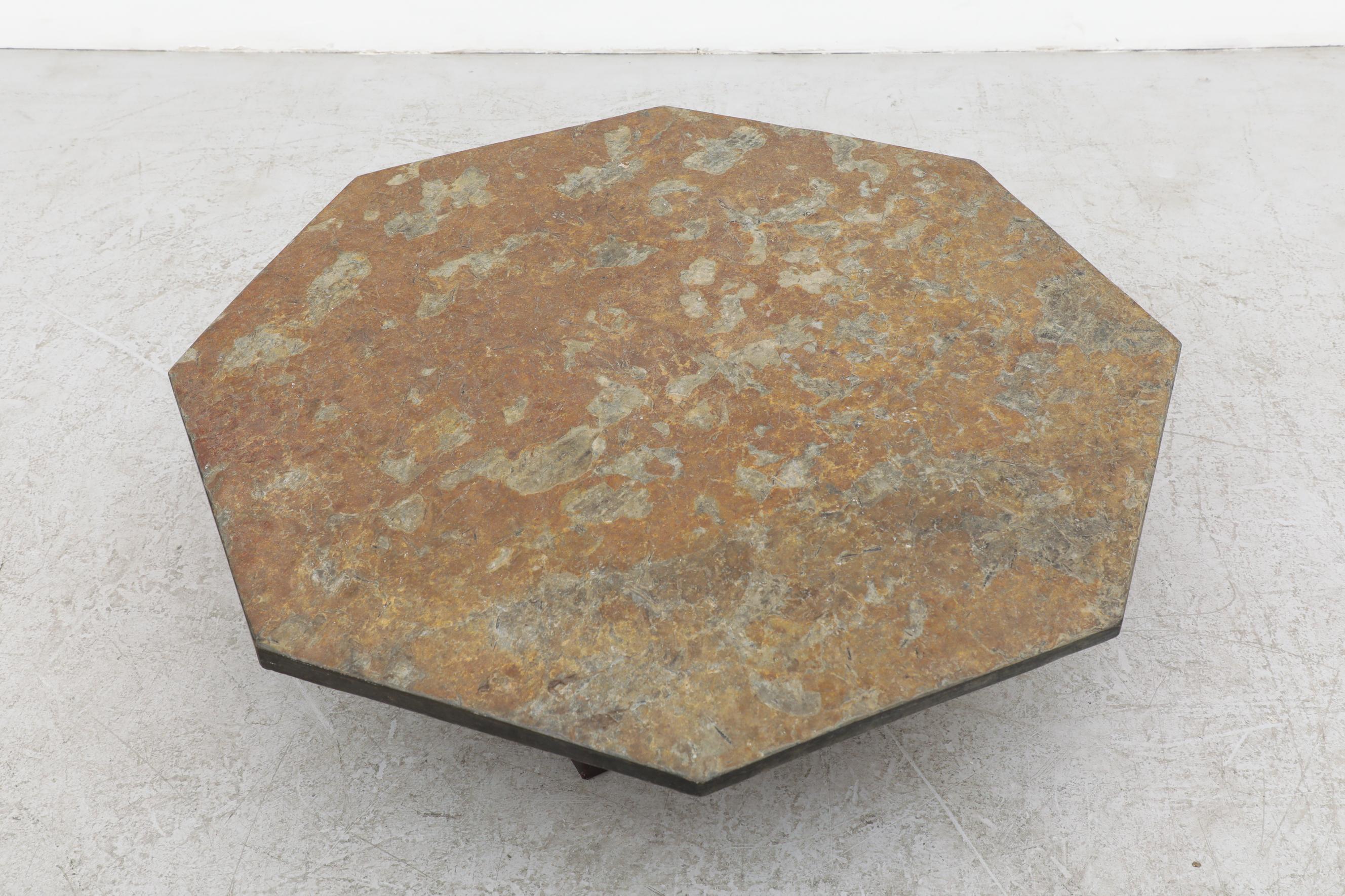 Late 20th Century Brutalist Octagonal Stone Coffee Table