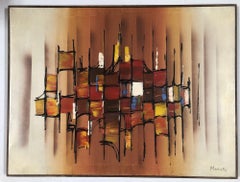 Large Abstract Oil Paining on Canvas by Marcella Doane