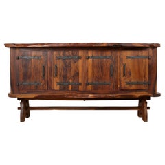 Modernes brutalistisches Sideboard aus Olivenholz im Stil von Alexandre Noll aus der Mitte des Jahrhunderts