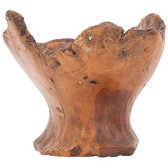 Brutalist Olive Wood Vide Poche or Bowl, 1960, France, with Old Patina, Riviera