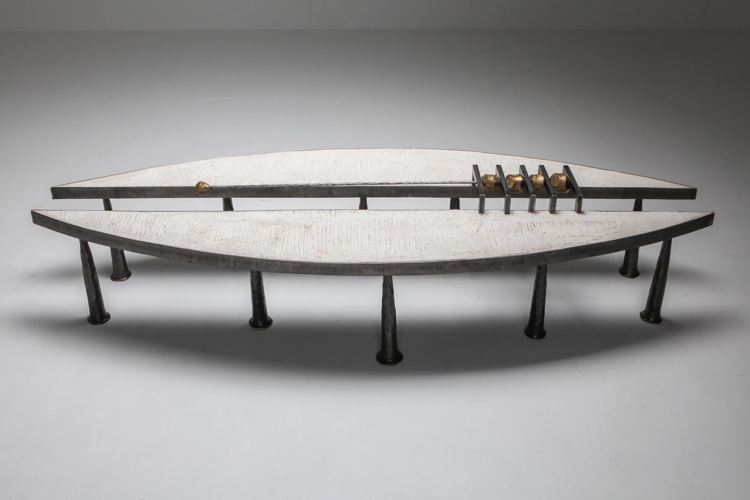 Industrial Brutalist One-of-a-kind Coffee Table by Thomas Serruys For Sale