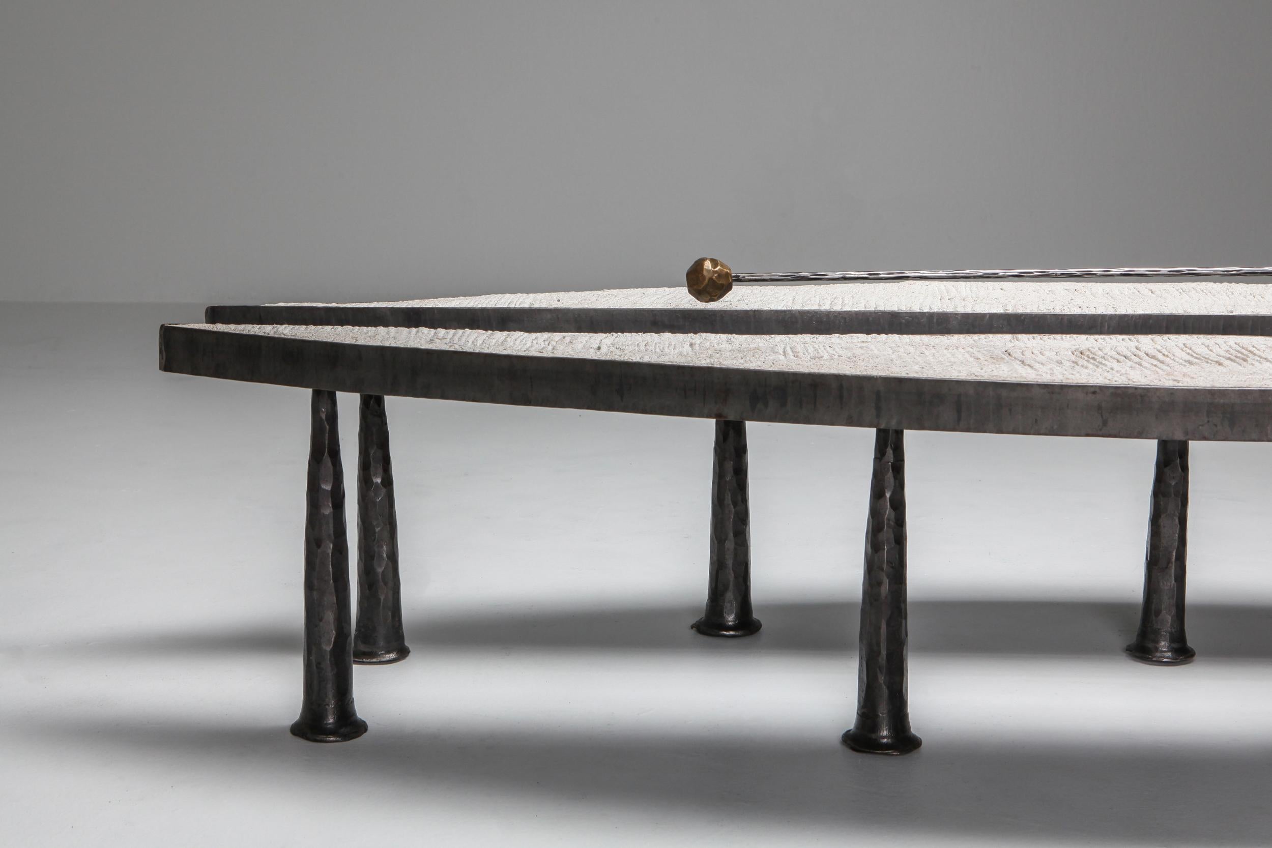 Métal Table basse brutaliste unique en son genre de Thomas Serruys en vente