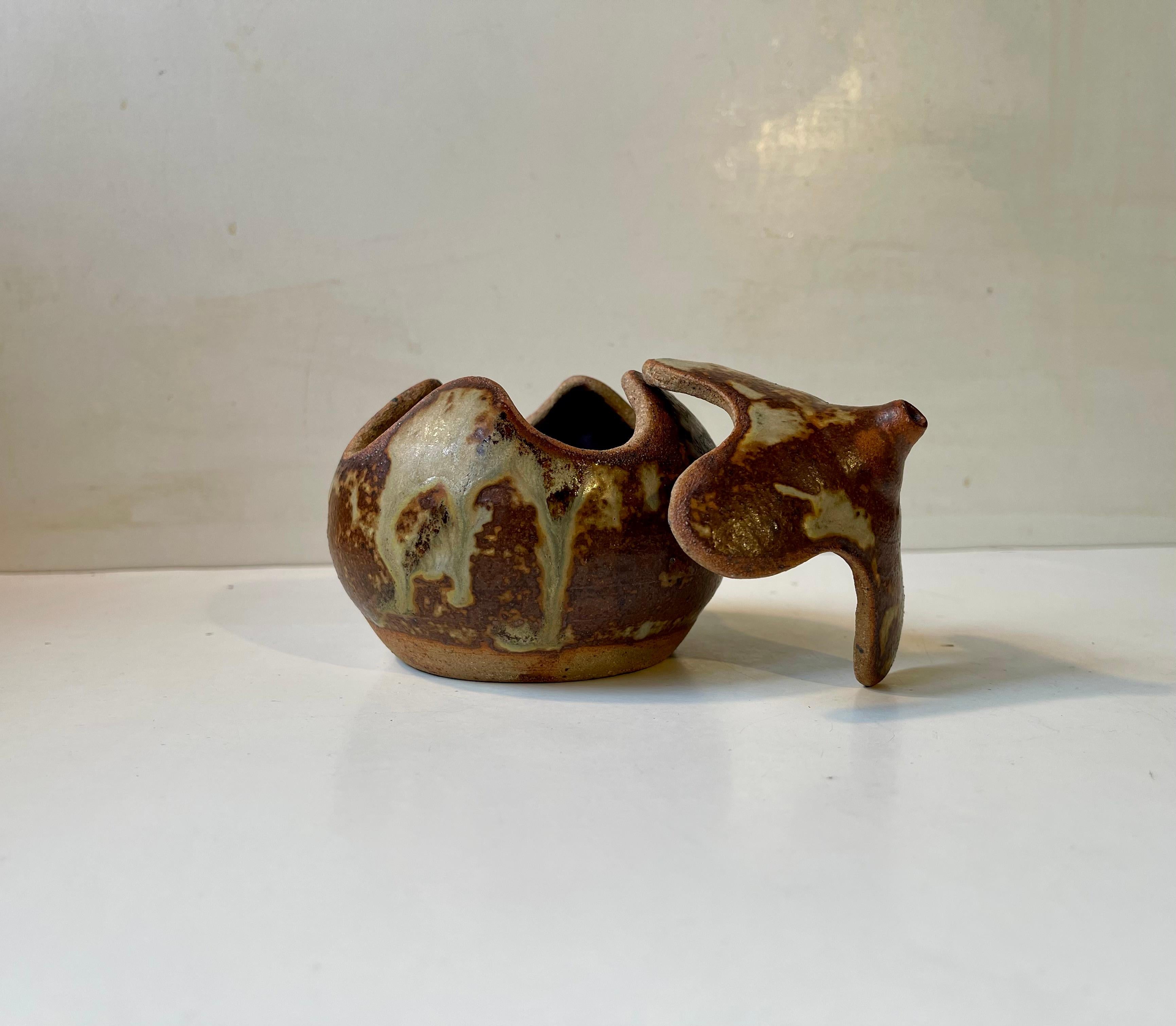 Brutalist Onion Trinket Jar in Glazed Stoneware by Søren Visby, 1970s For Sale 3