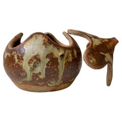 Brutalist Onion Trinket Jar in Glazed Stoneware by Søren Visby, 1970s