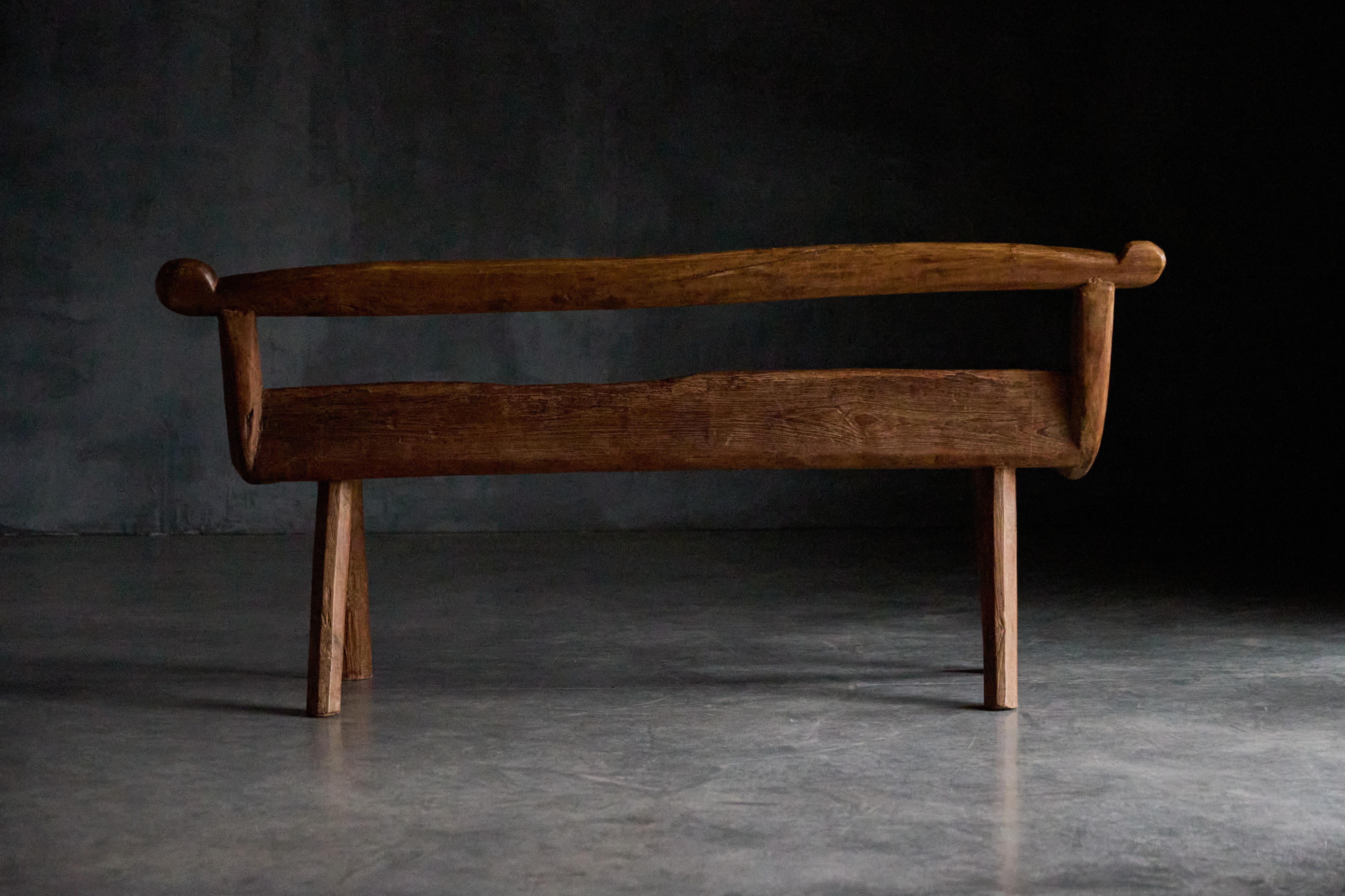 Brutalist Organic Bench, France, 1970s For Sale 4