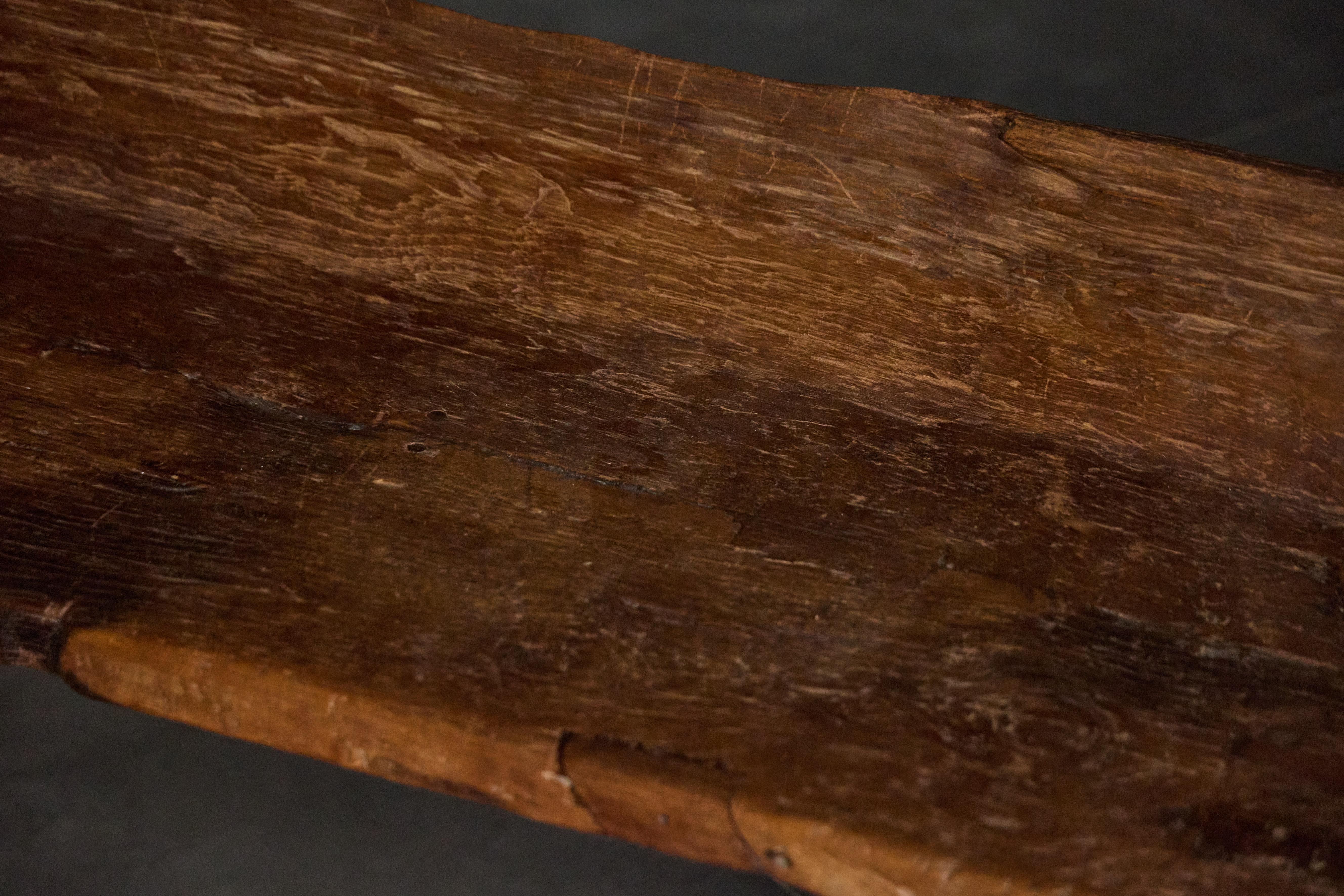 French Brutalist Organic Bench, France, 1970s For Sale