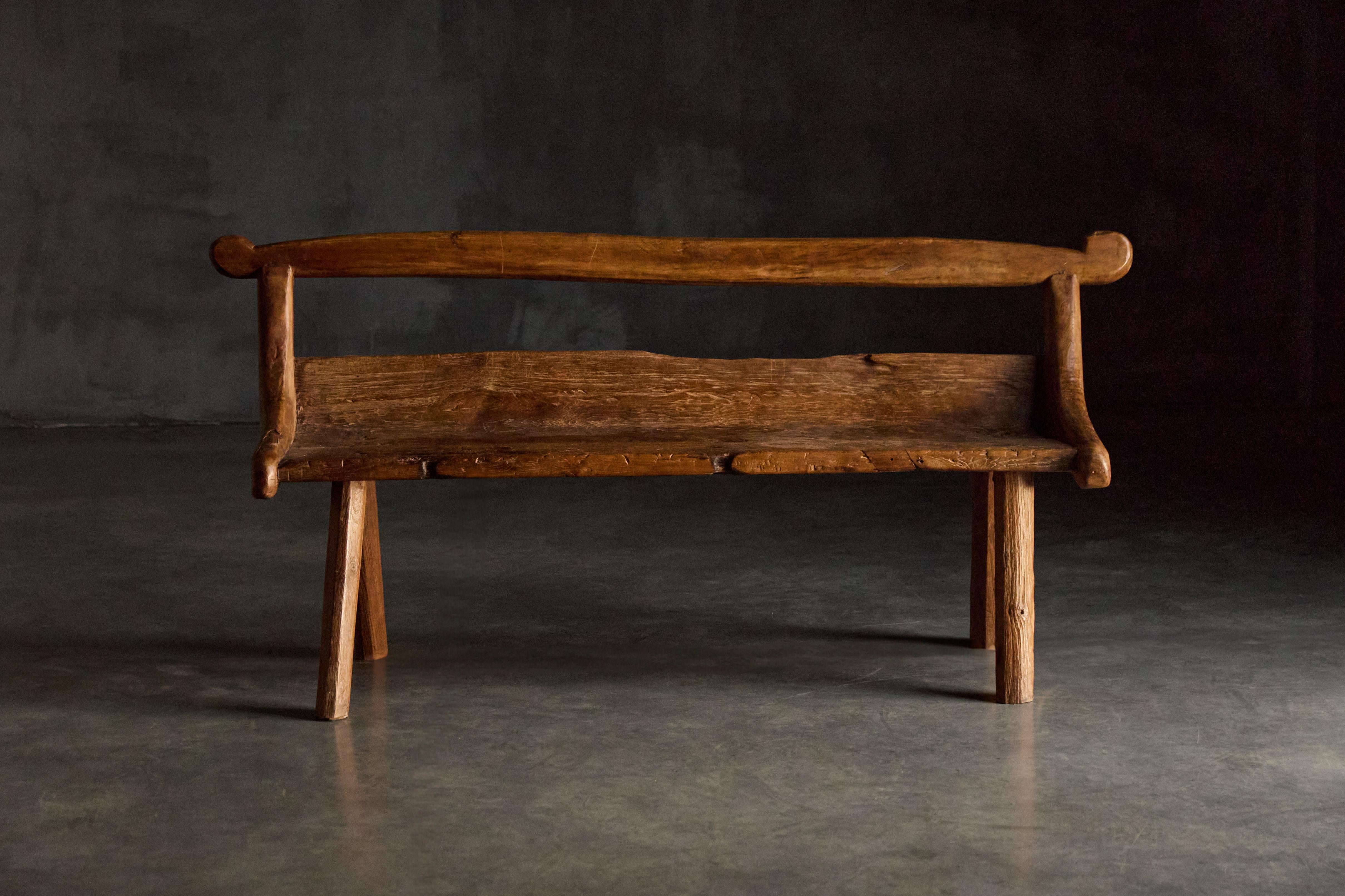 Late 20th Century Brutalist Organic Bench, France, 1970s For Sale