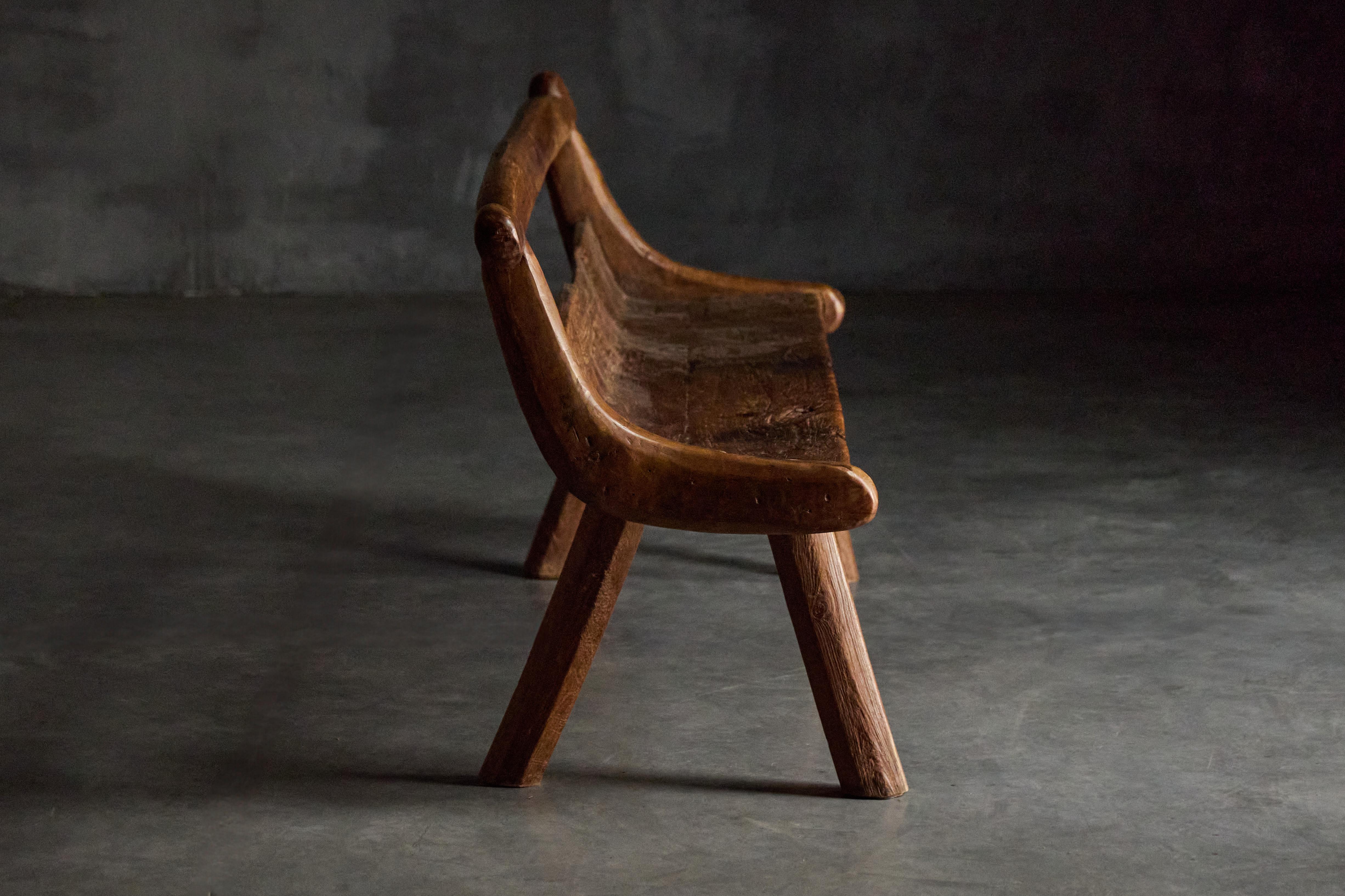 Brutalist Organic Bench, France, 1970s For Sale 1