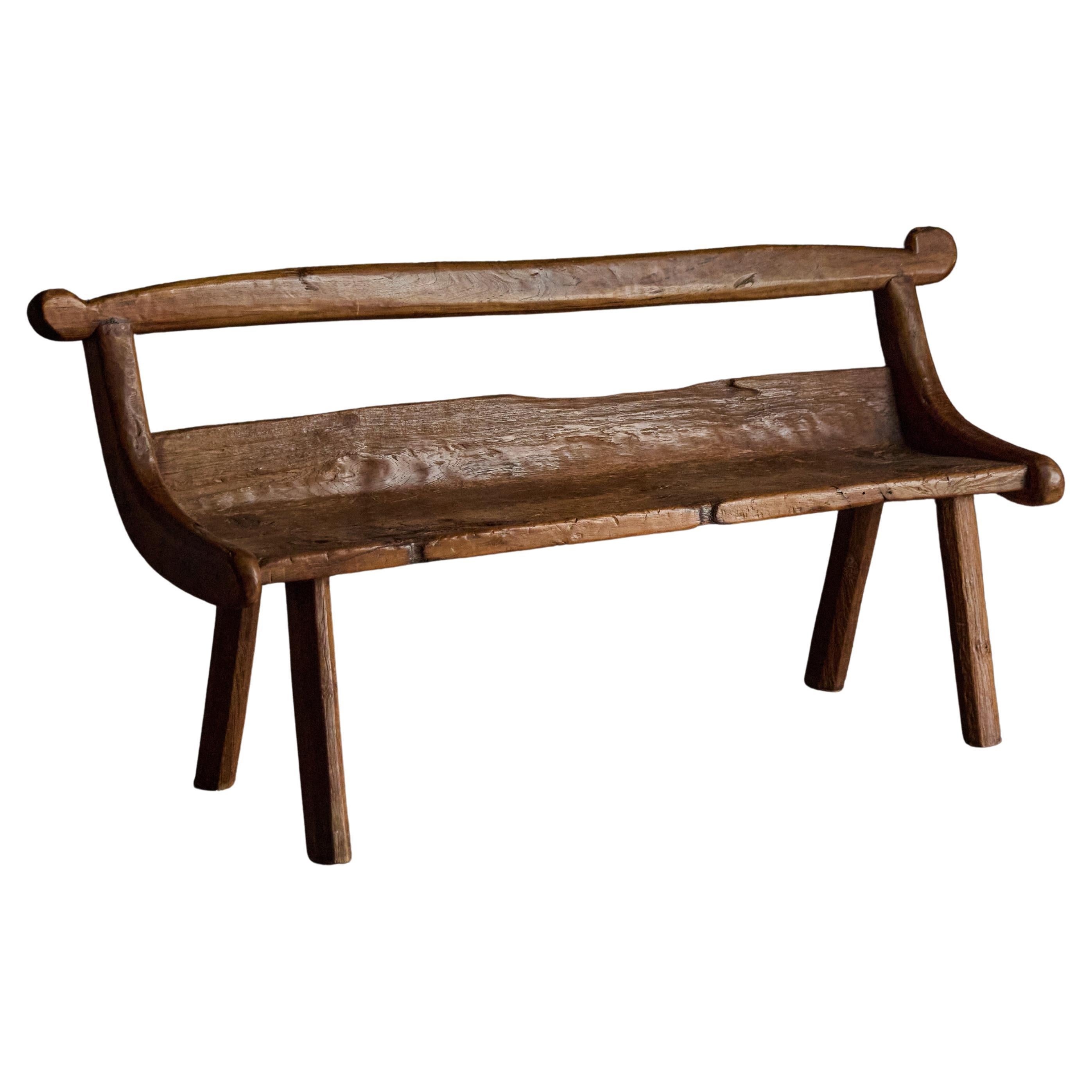 Brutalist Organic Bench, France, 1970s For Sale