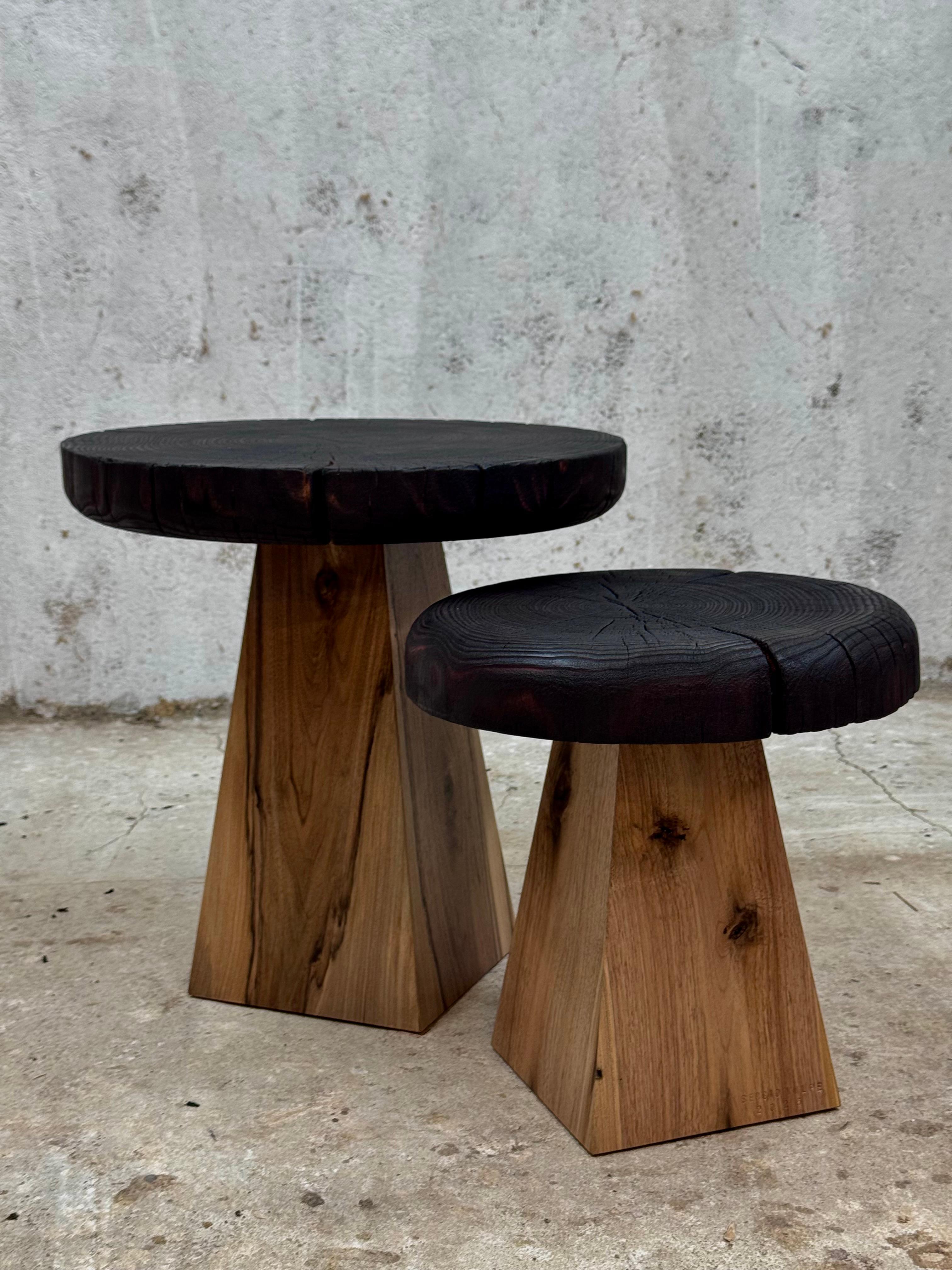 Moldovan Wabi-Sabi Organic Coffee Table Set in Solid Walnut by Sergio Vulpe For Sale