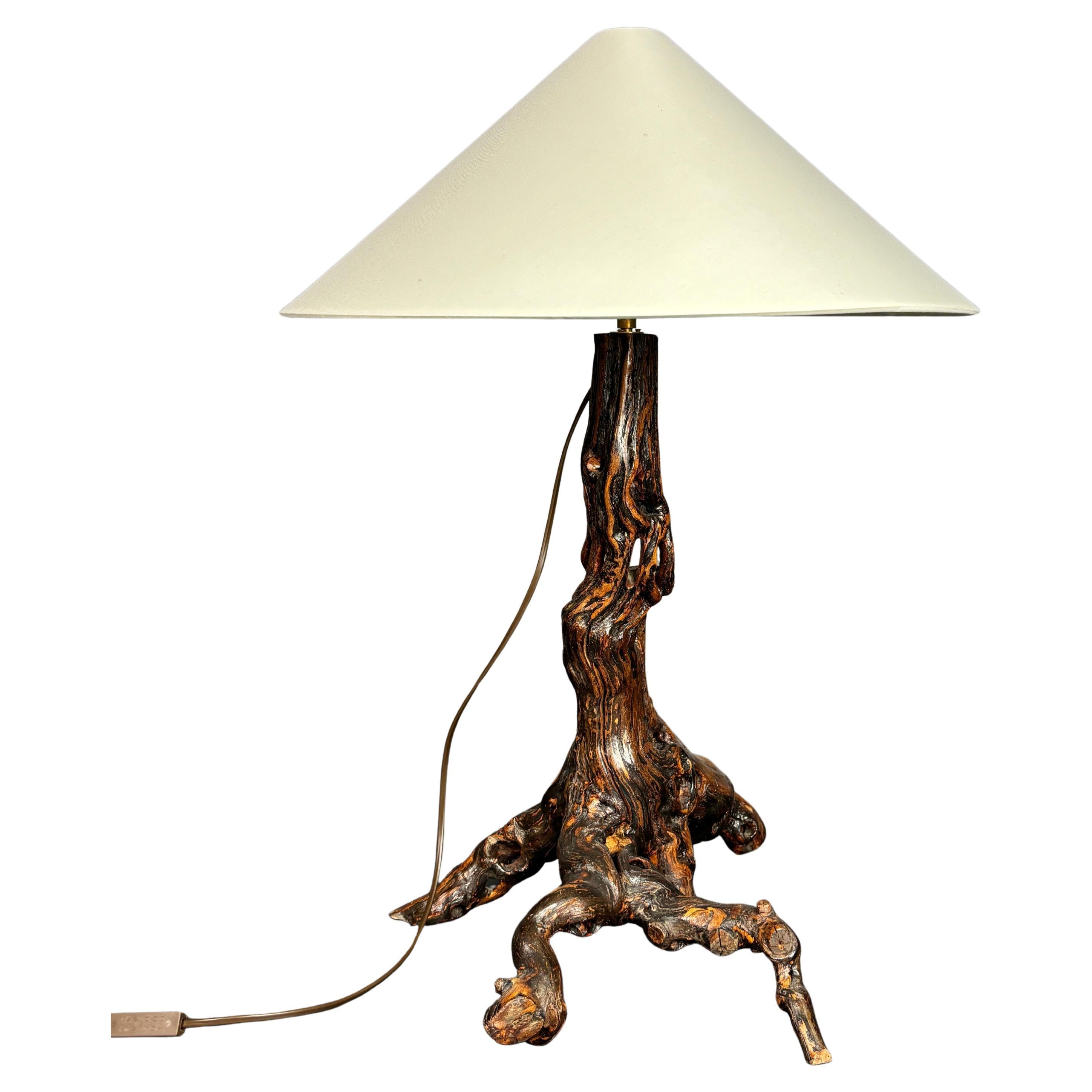 Lampe organique brutaliste à grandes branches de vigne, France, années 1950