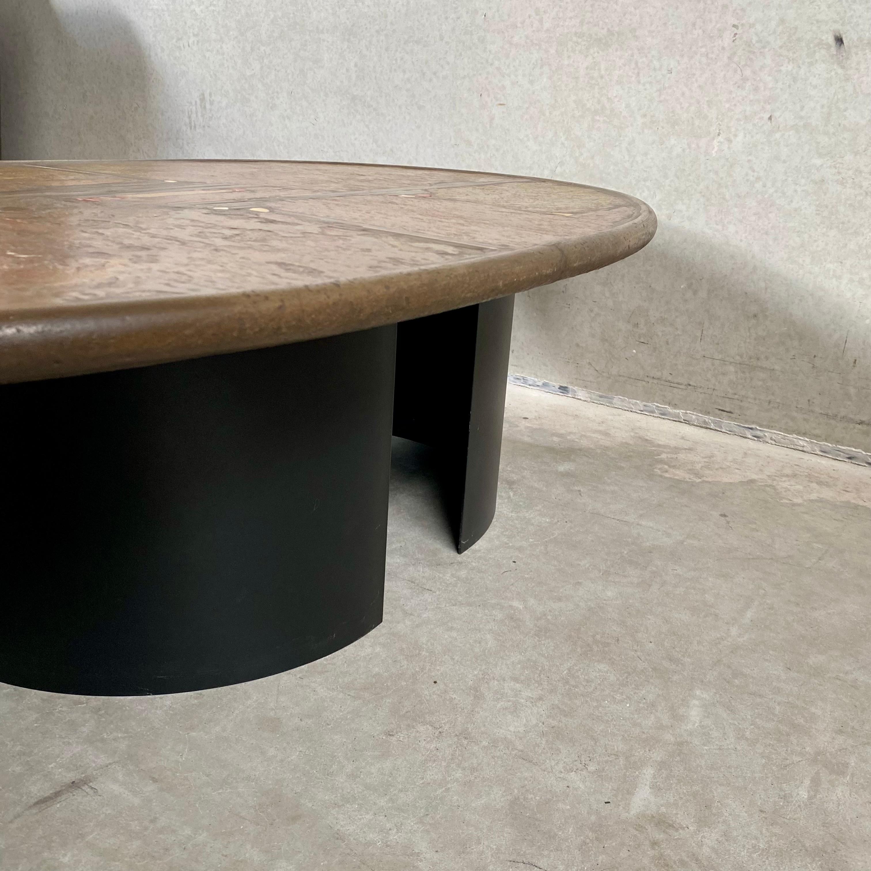 Brutalist Oval Coffee Table by Sculptor Paul Kingma Dutch Design Netherlands For Sale 11
