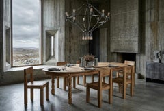 Brutalist Oval Oak Dining Table by Henning Kjærnulf, Denmark, 1960