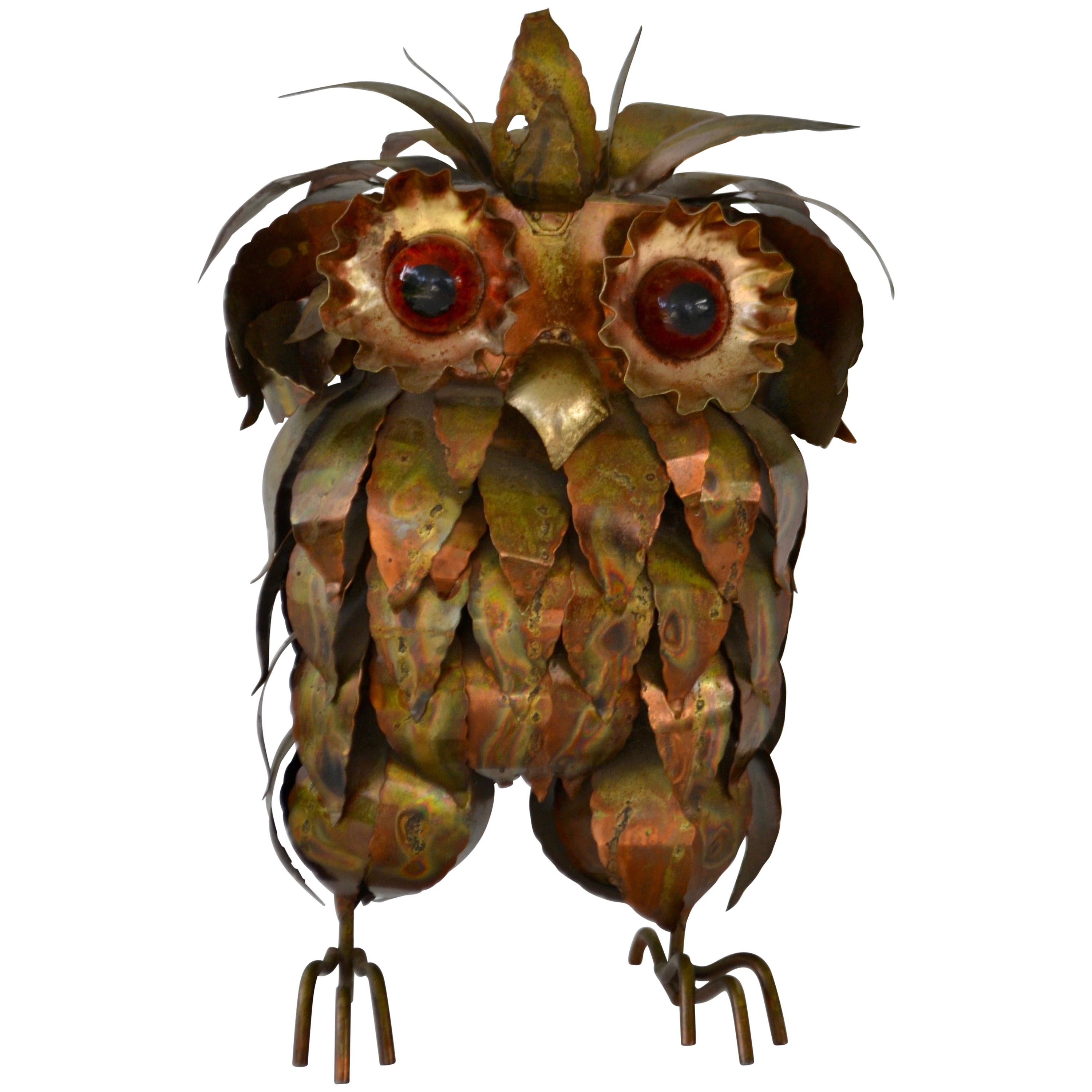 Brutalist Owl Form Sculpture For Sale