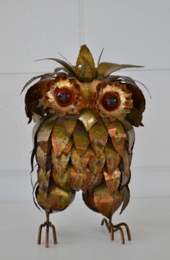 Brutalist Owl Form Sculpture