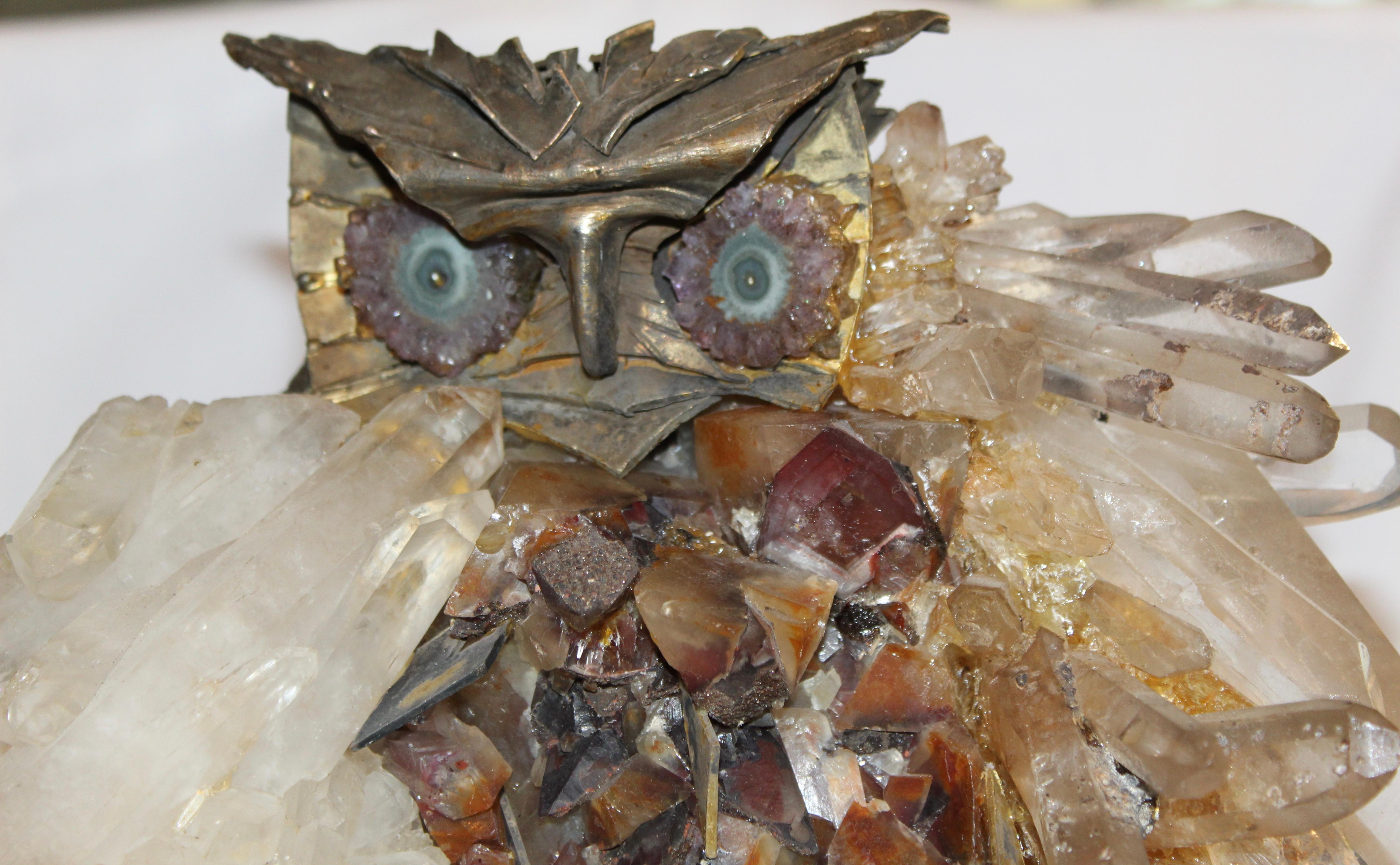 Brutalist Owl Sculpture Attributed to French Sculptor Claude Barbat In Good Condition For Sale In Mt Kisco, NY