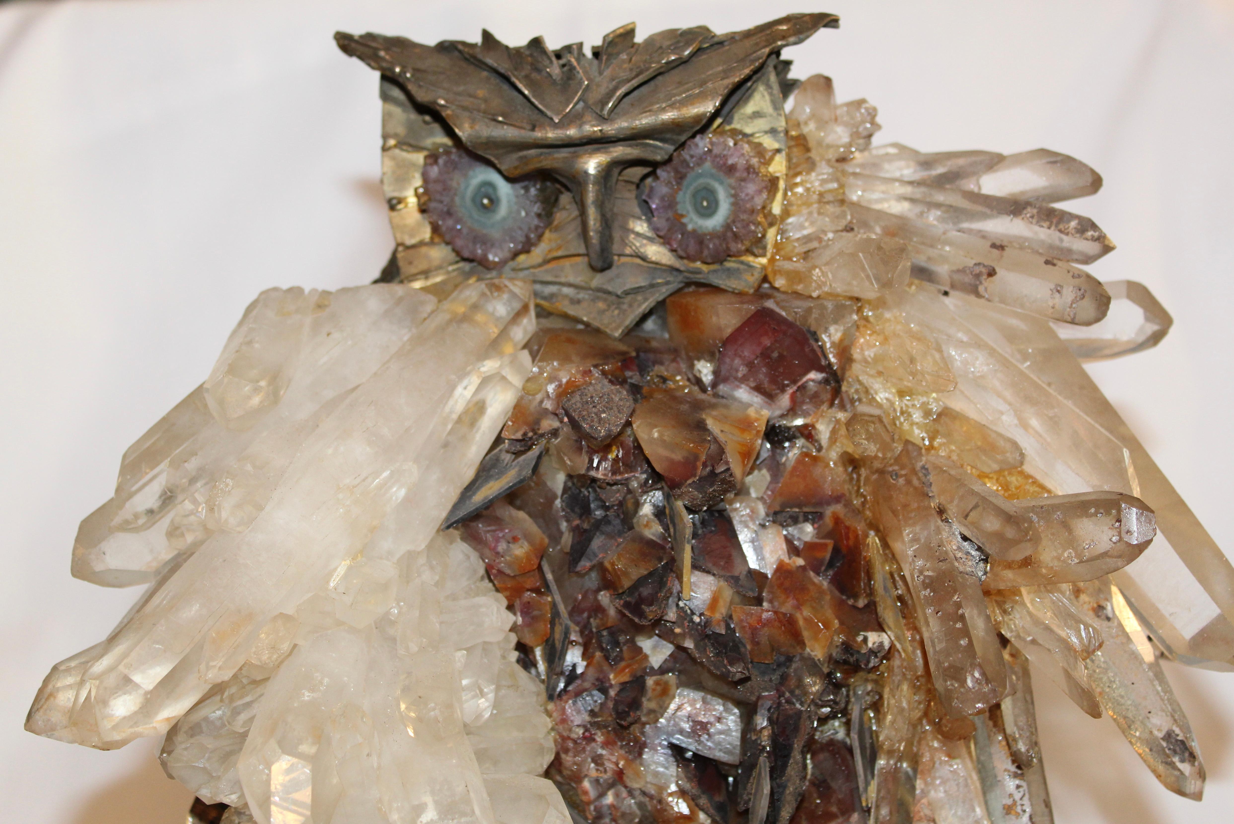 Brutalist Owl Sculpture Attributed to French Sculptor Claude Barbat For Sale 2