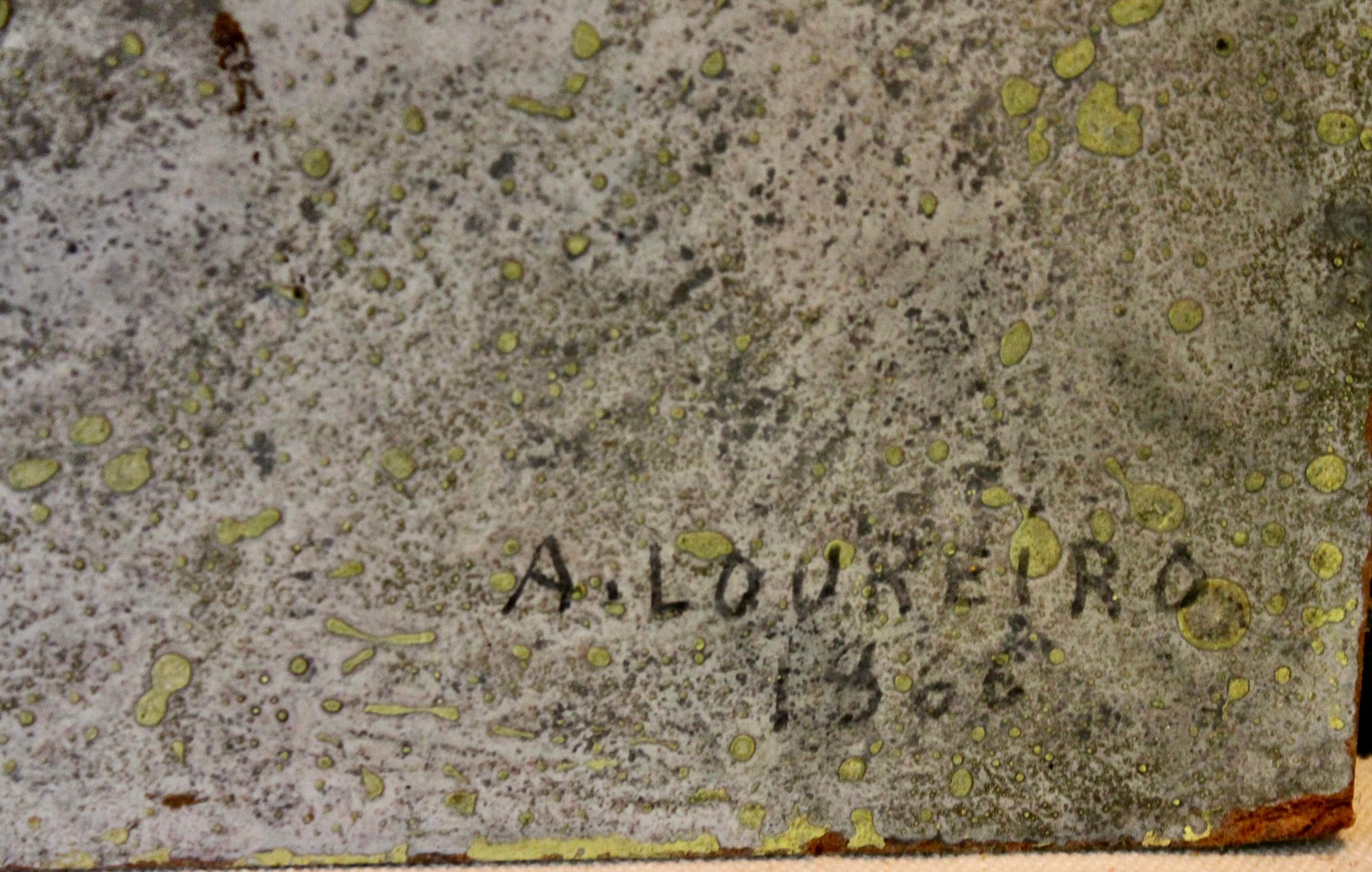 Des effets organiques étonnamment détaillés et riches s'expriment
l'angoisse et le pessimisme qui ont imprégné la seconde moitié du 20e siècle. 
Les manipulations mystérieuses de Loureiros sur des surfaces peintes en masonite
positionnent son