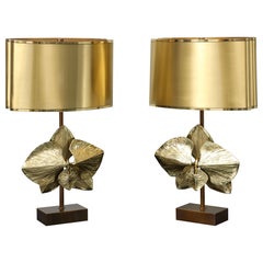 Brutalist Pair Maison Charles Orchidee Table Lamps