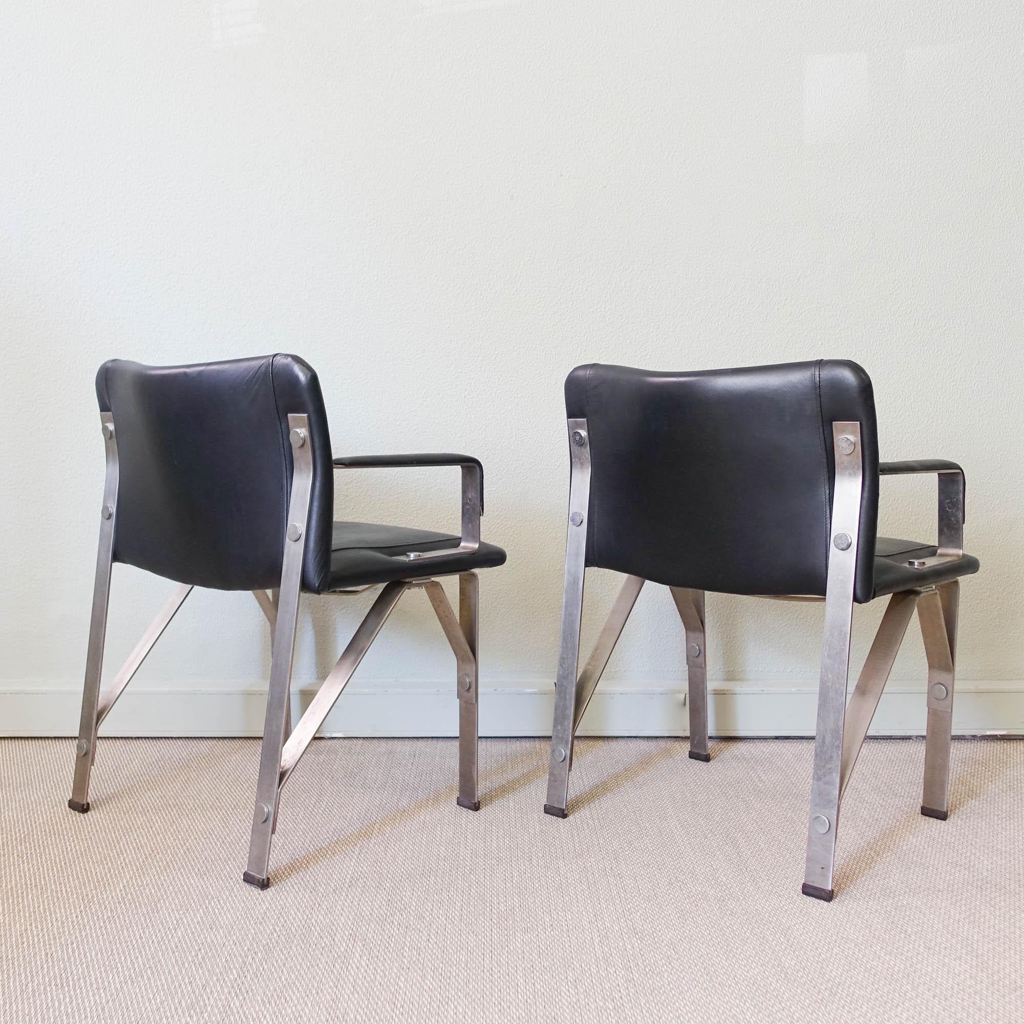 Brutalist Pair of Armchairs by Gilberto Lopes, 1970's 1