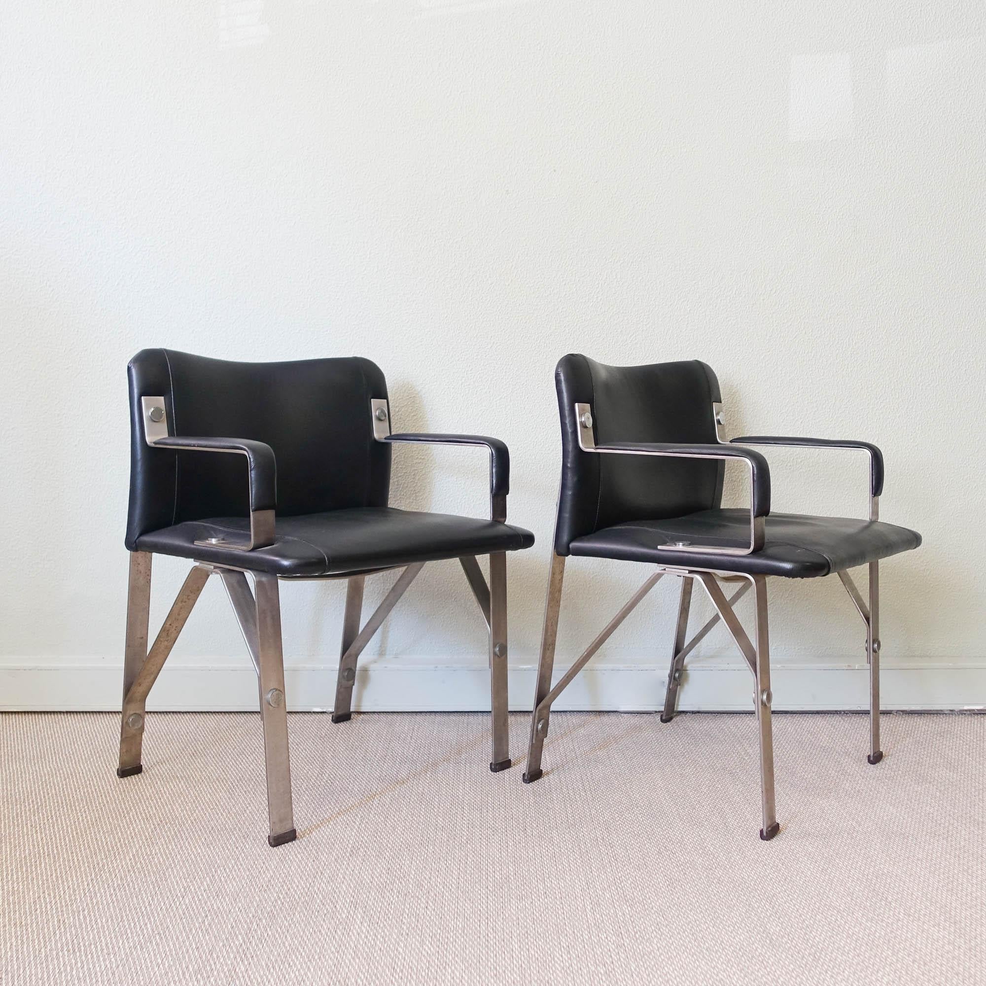 Brutalist Pair of Armchairs by Gilberto Lopes, 1970's 3