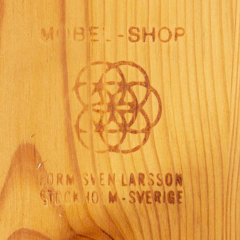 Swedish Brutalist Pair of Pine Side / Bedside Tables by Sven Larsson, 1970's