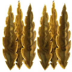 Brutalist Pair of Svend Aage Holm Sørensen Wall Scones in Brass from 1960s