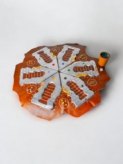 Brutalist Parcheesi game by Art3, Bronze & Aluminium, Spain, 1970's