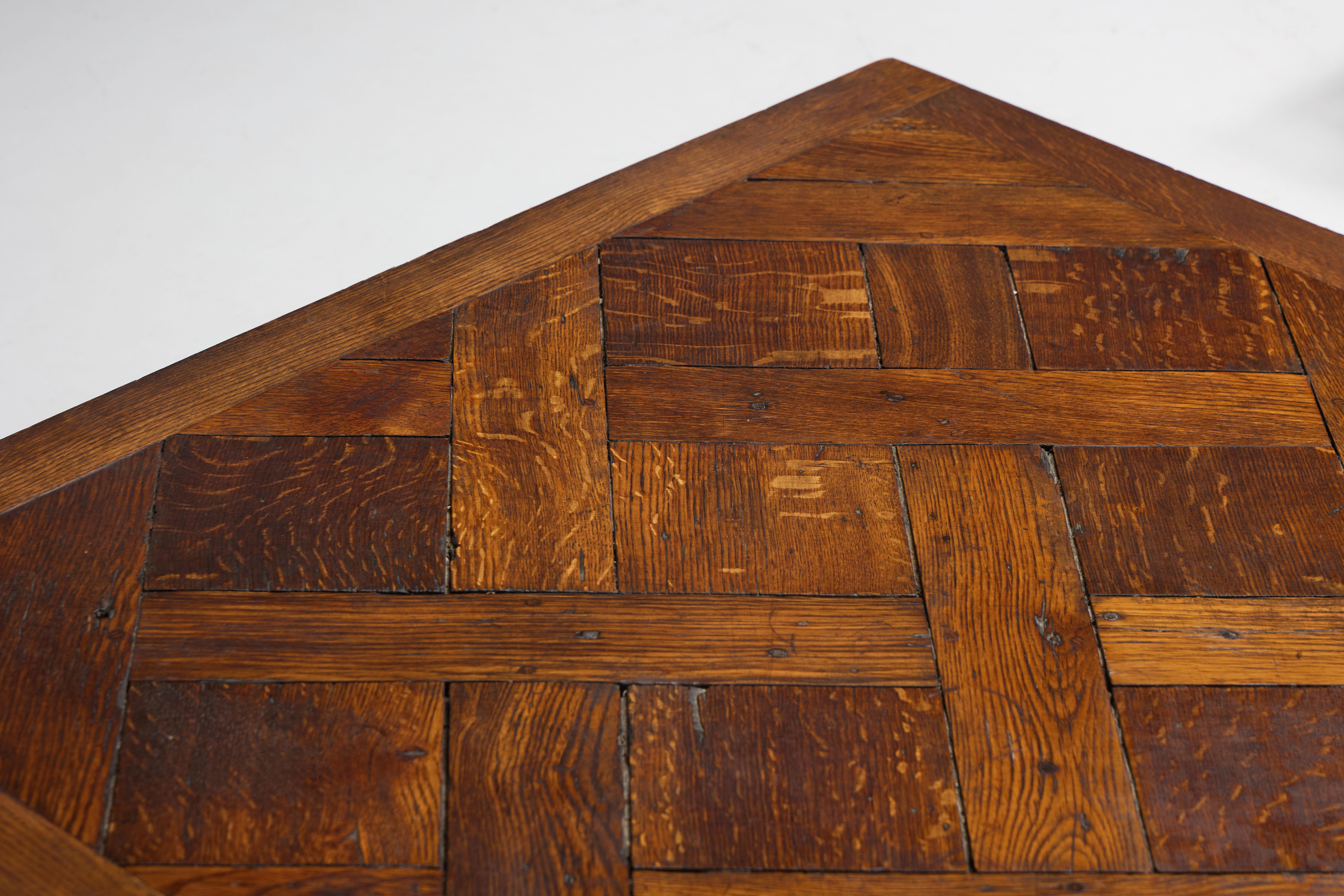 Brutalist Parquet Coffee Table, France, 1970s For Sale 11