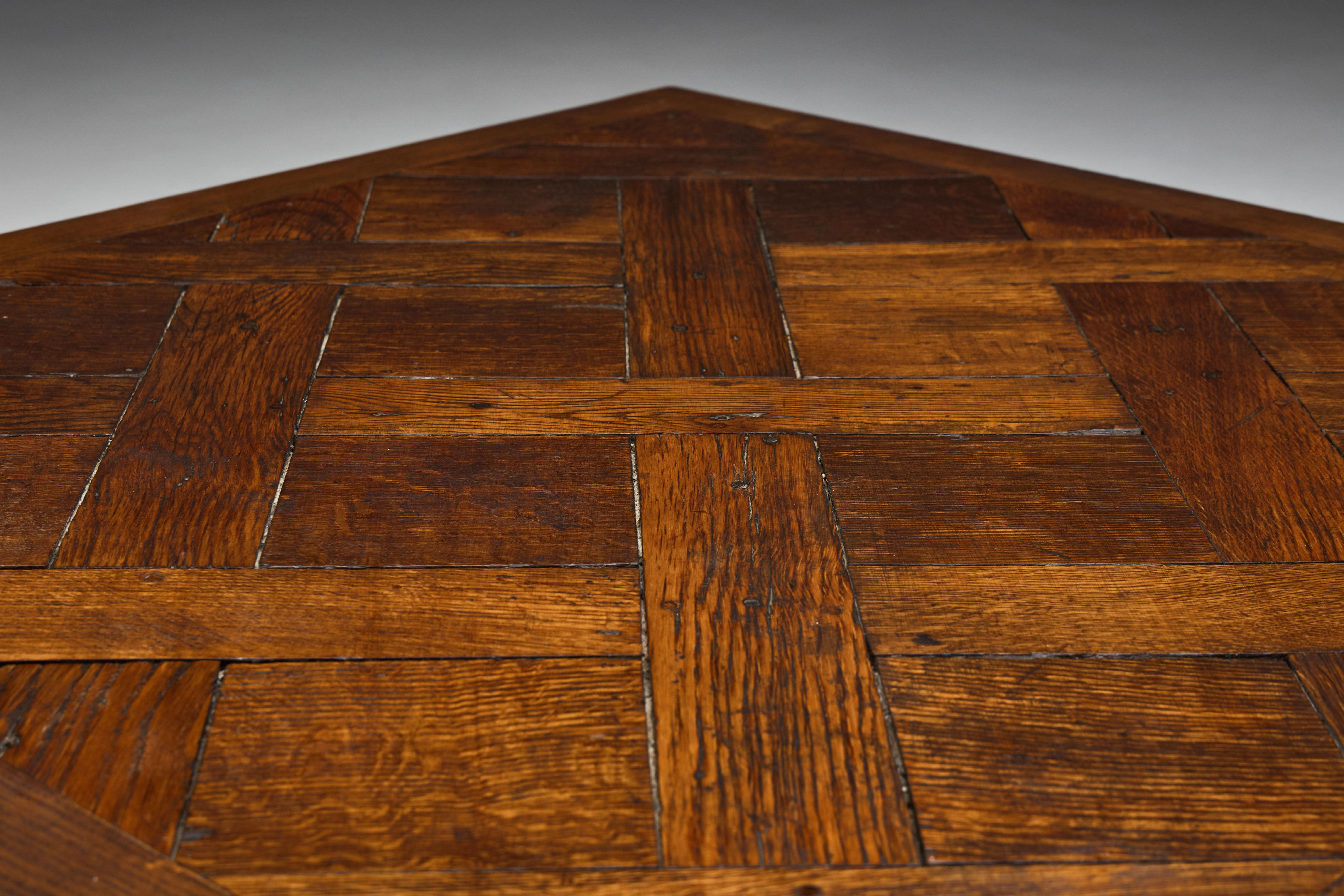 Brutalist Parquet Coffee Table, France, 1970s For Sale 14