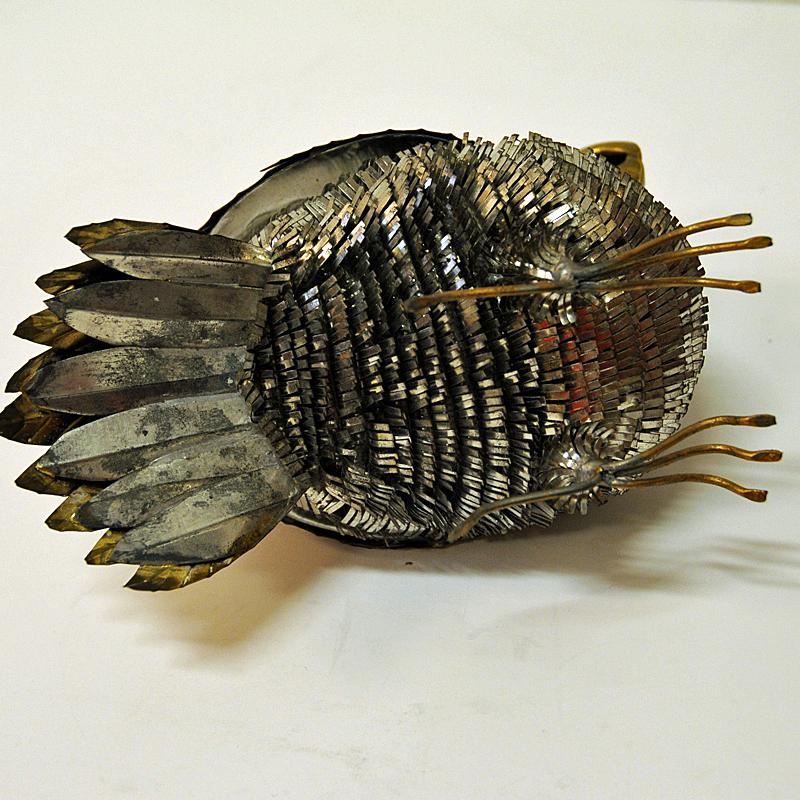 Brutalist vintage Parrot in mixed metal in the style of Sergio Bustamante 1960s 1