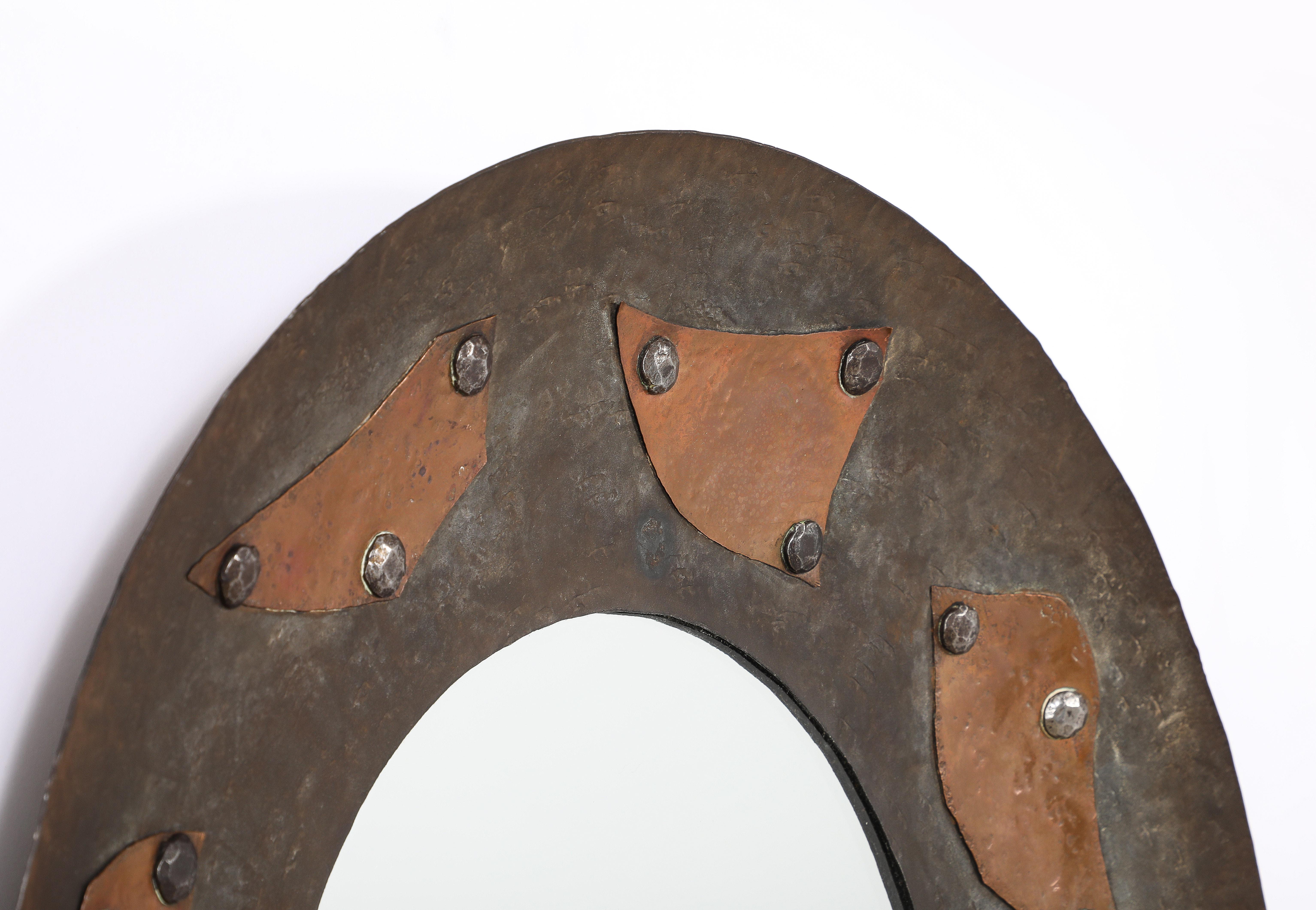 Brutalist Patchwork Mirror, France 1950's In Good Condition For Sale In New York, NY