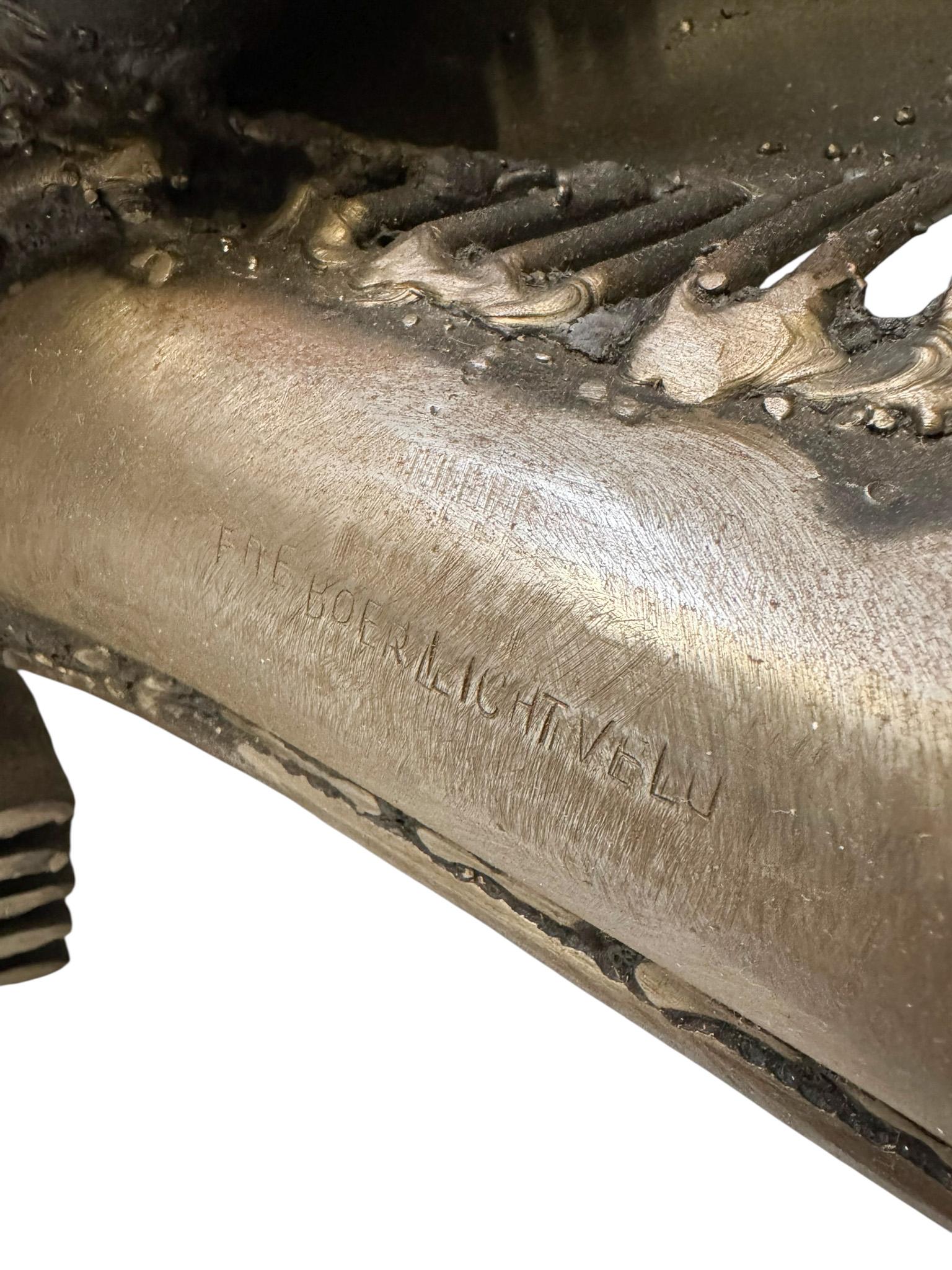 Abstrakte brutalistische Skulptur aus patiniertem Metall von Frans de Boer Lichtveld, 1964 im Angebot 3