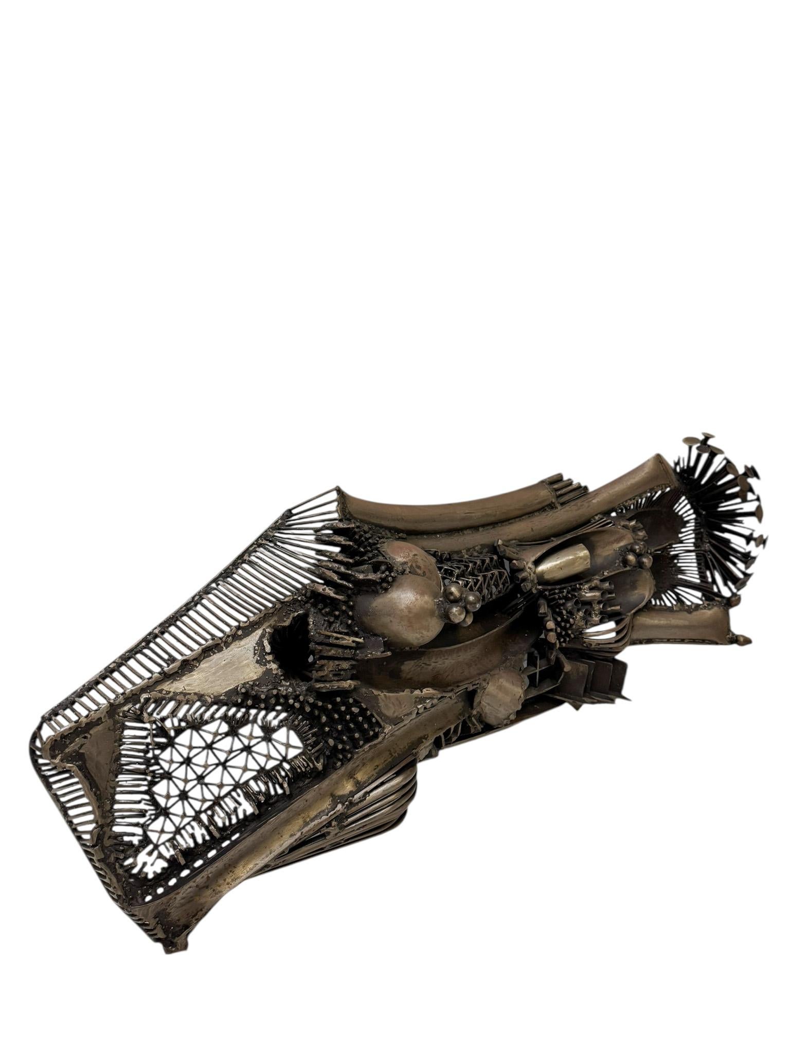 Abstrakte brutalistische Skulptur aus patiniertem Metall von Frans de Boer Lichtveld, 1964 (Brutalismus) im Angebot