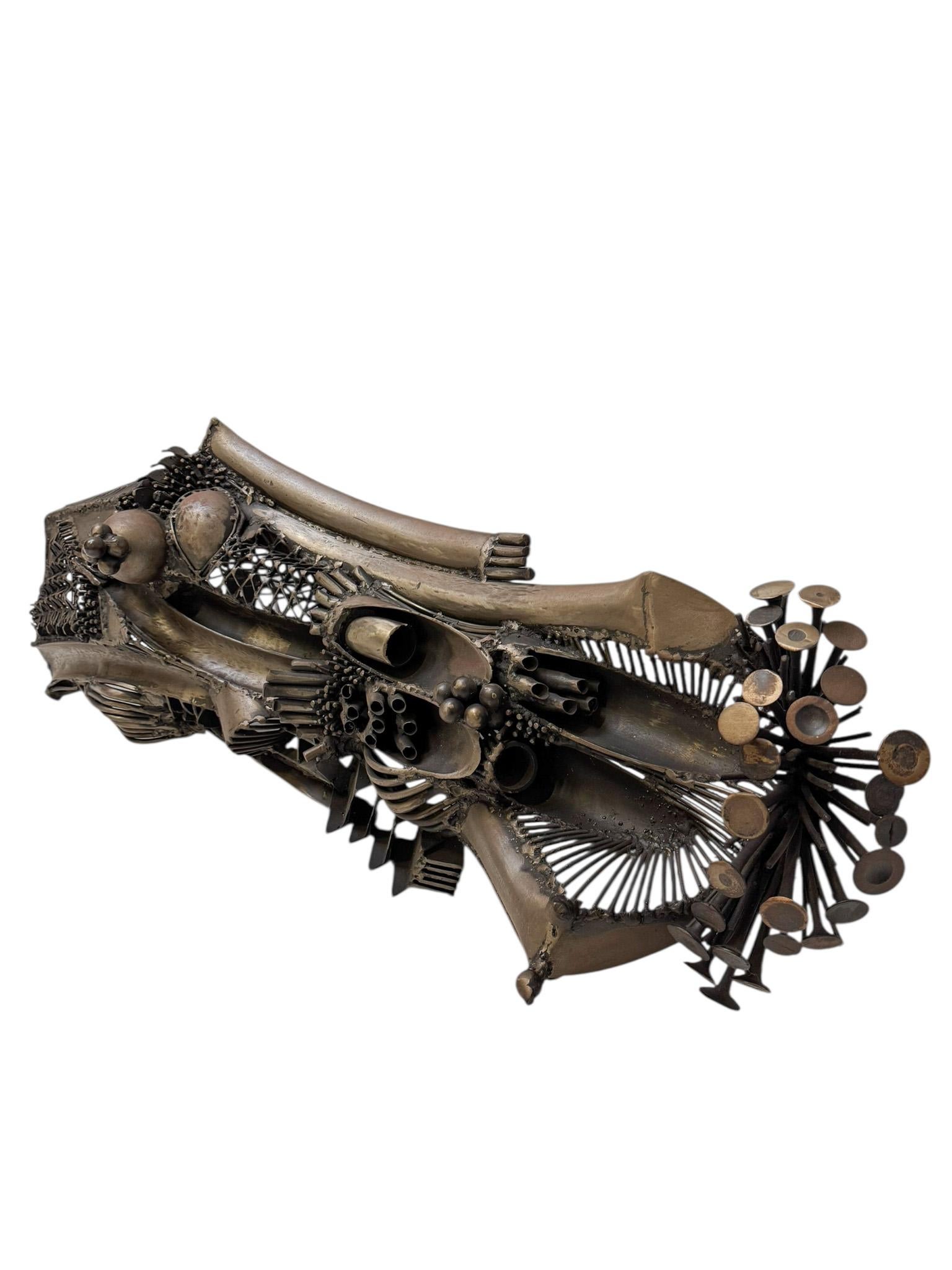 Abstrakte brutalistische Skulptur aus patiniertem Metall von Frans de Boer Lichtveld, 1964 (Niederländisch) im Angebot