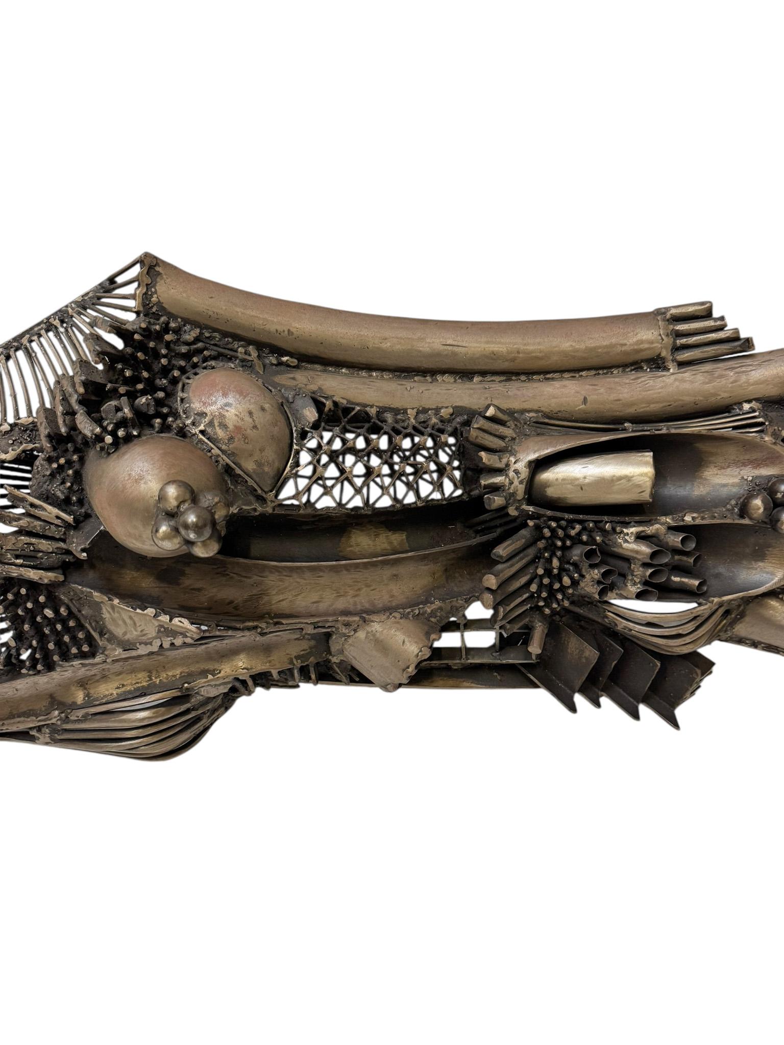 Abstrakte brutalistische Skulptur aus patiniertem Metall von Frans de Boer Lichtveld, 1964 (Patiniert) im Angebot