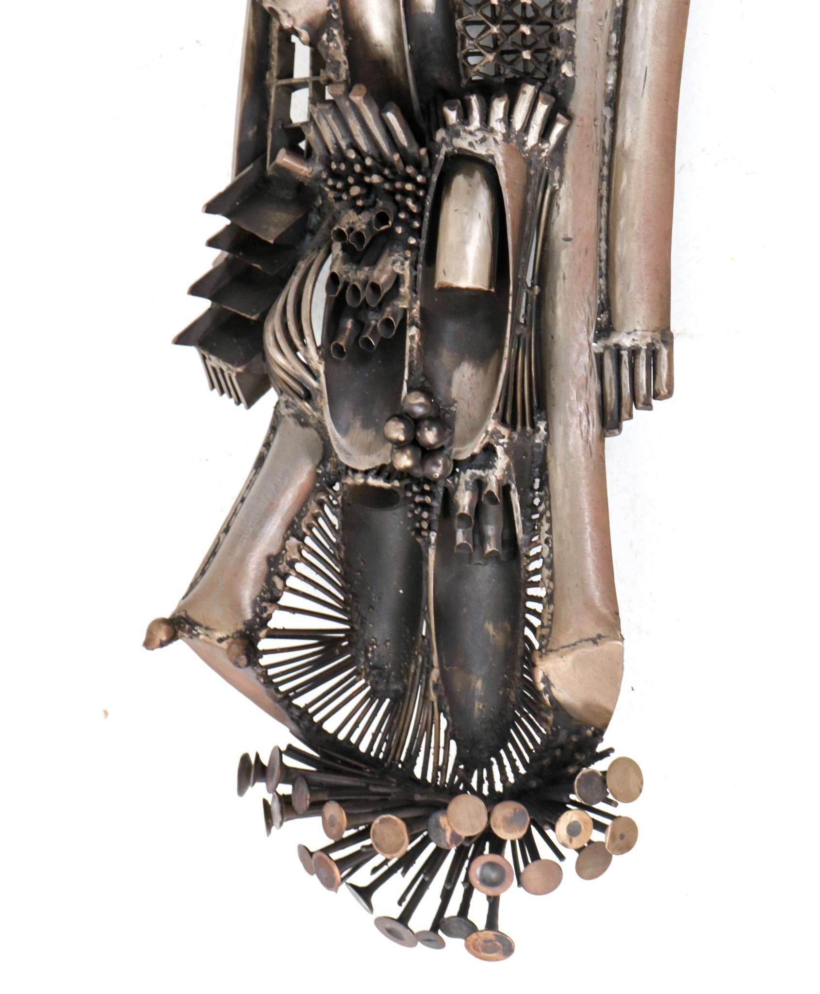 Brutalist Patinated Metal Abstract Sculpture by Frans de Boer Lichtveld, 1964 For Sale 1