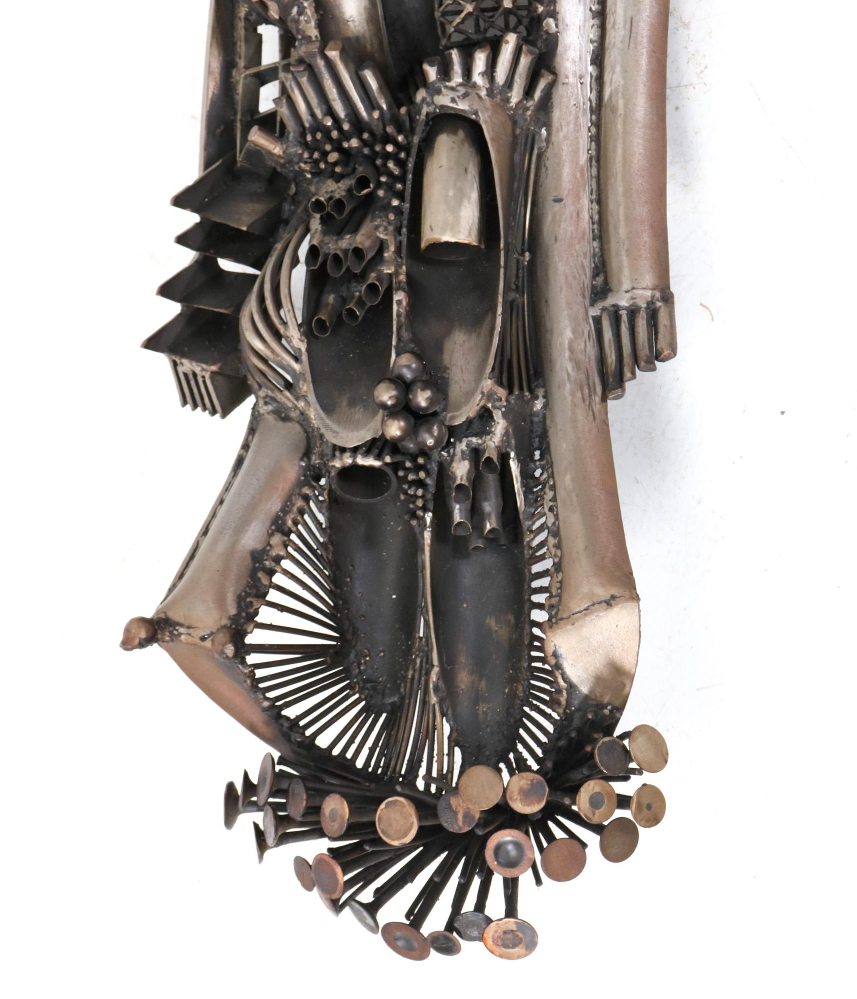 Brutalist Patinated Metal Abstract Sculpture by Frans de Boer Lichtveld, 1964 For Sale 2