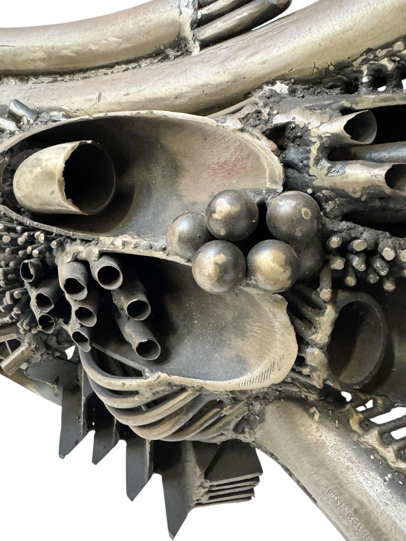 Abstrakte brutalistische Skulptur aus patiniertem Metall von Frans de Boer Lichtveld, 1964 im Angebot 1