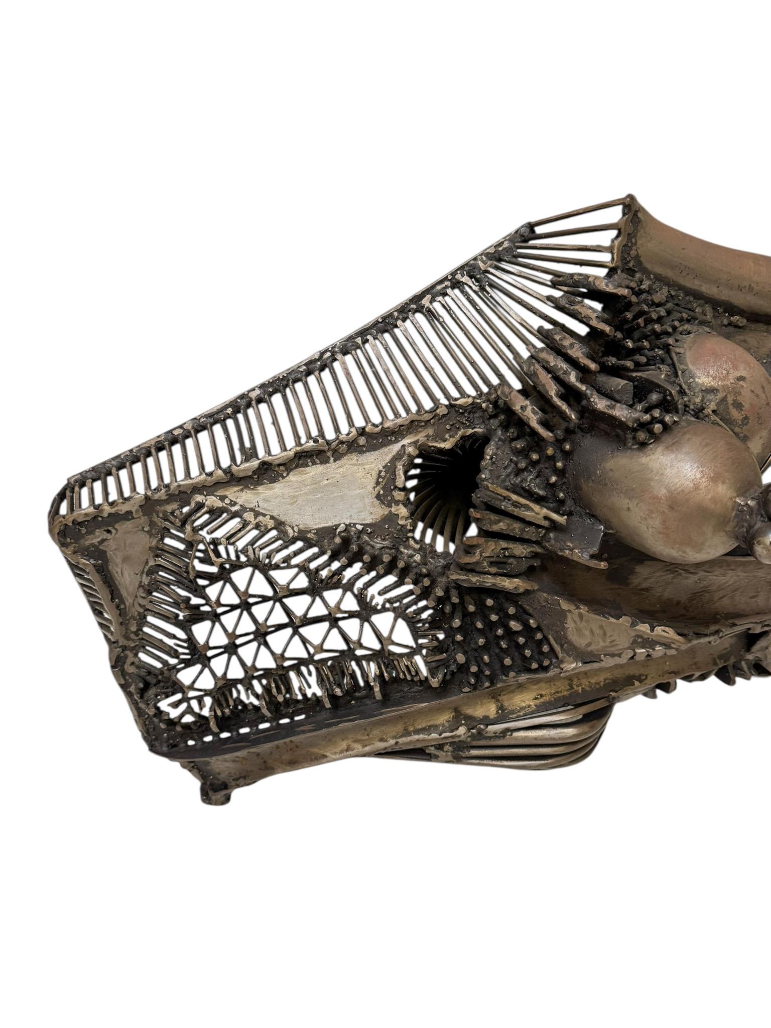 Abstrakte brutalistische Skulptur aus patiniertem Metall von Frans de Boer Lichtveld, 1964 im Angebot 2