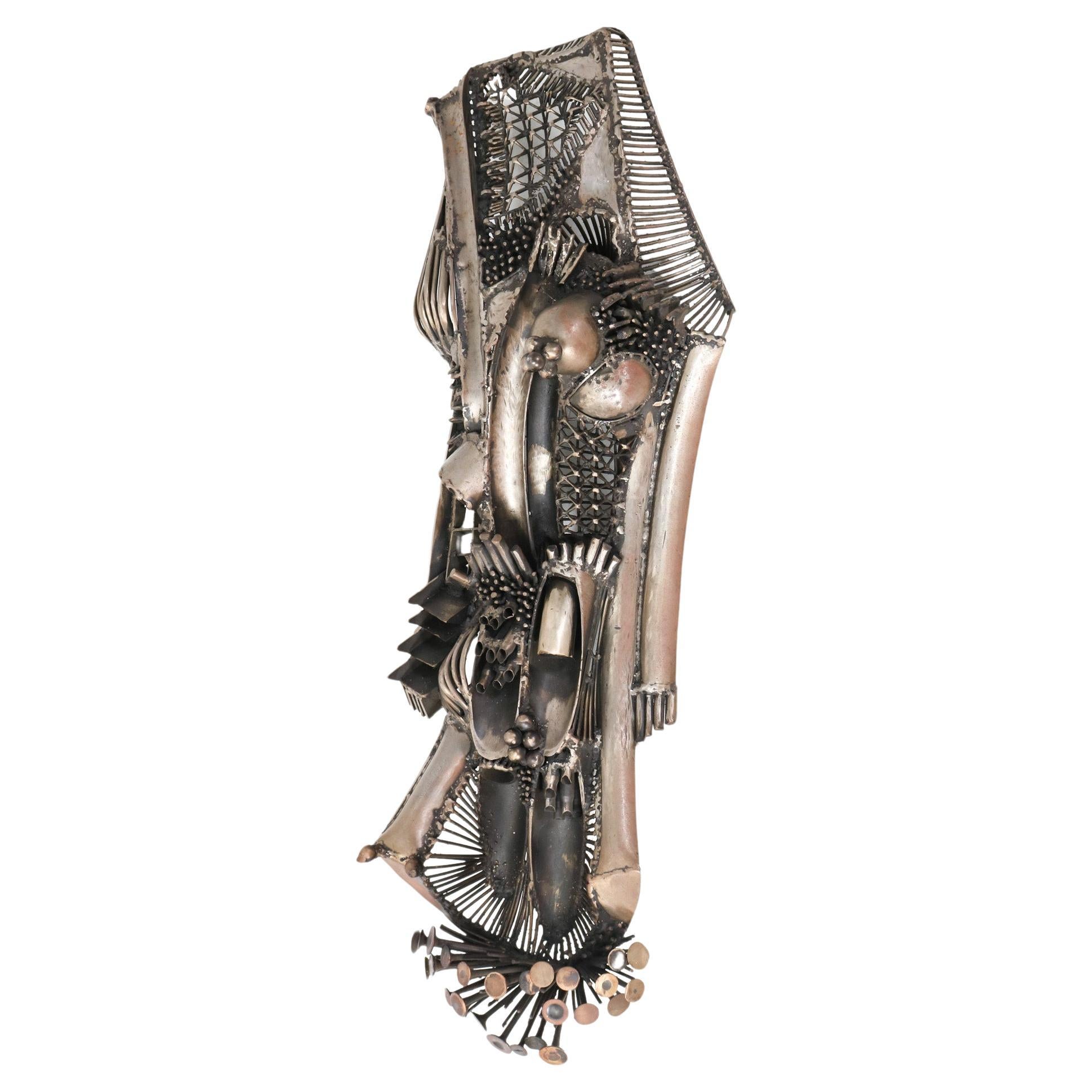 Abstrakte brutalistische Skulptur aus patiniertem Metall von Frans de Boer Lichtveld, 1964